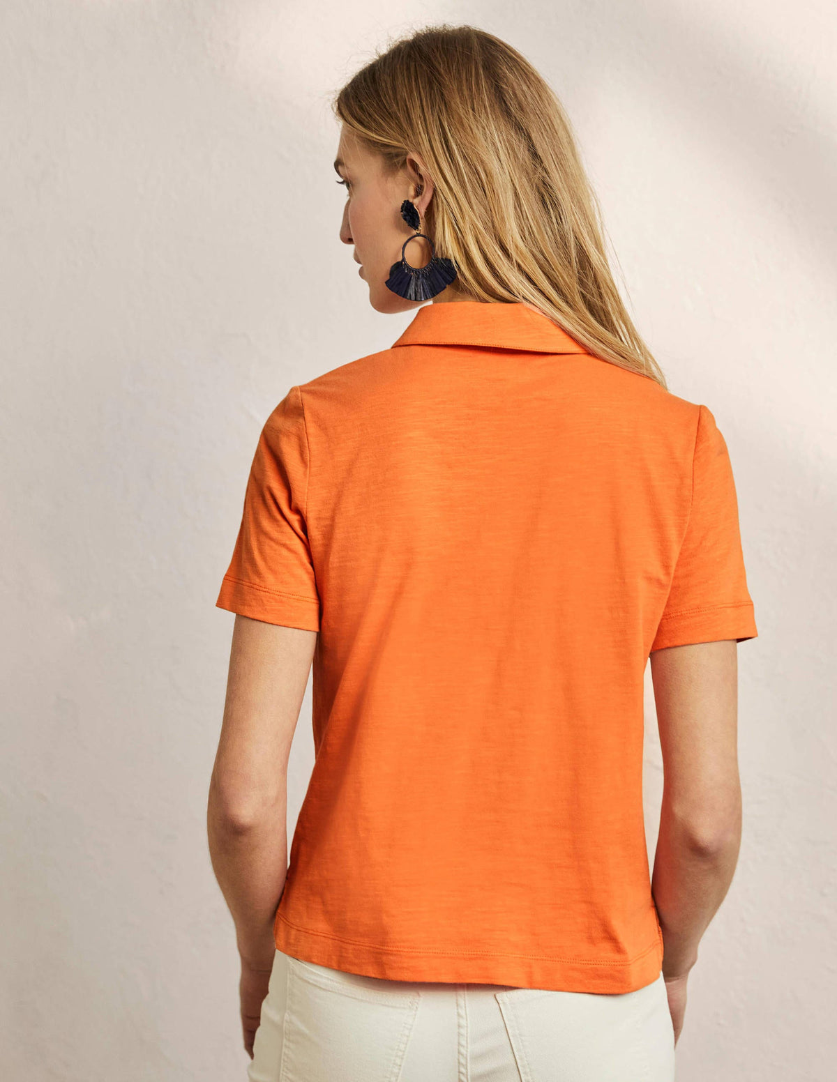 Cotton Polo Top-Dusty Orange-3