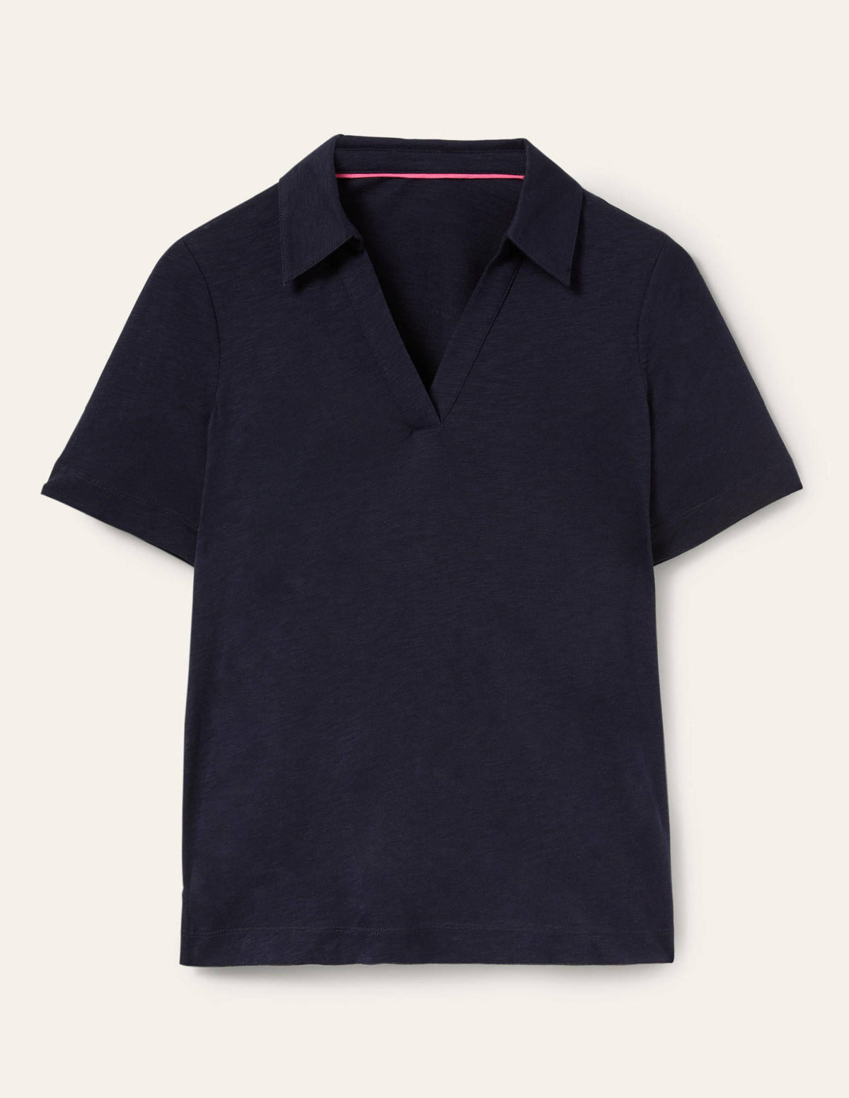 Cotton Polo Top-Navy-5