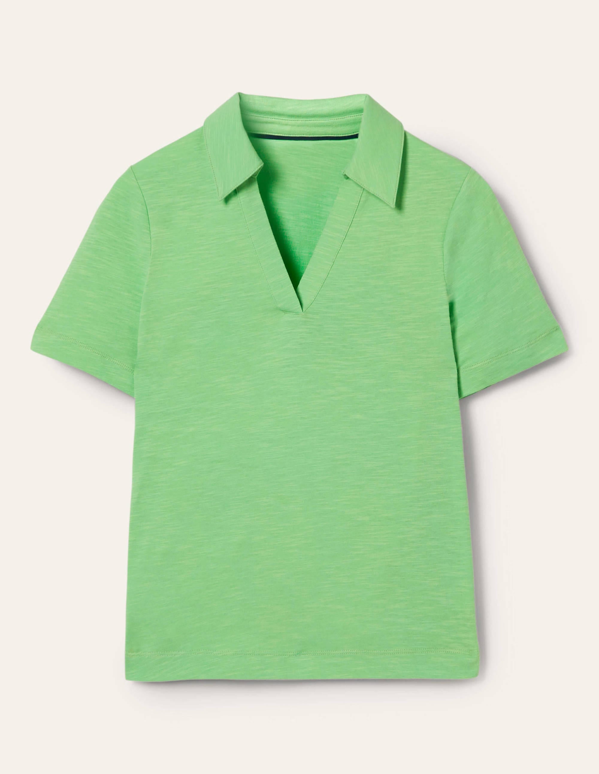 Cotton Polo Top-Zephyr Green - Image 5