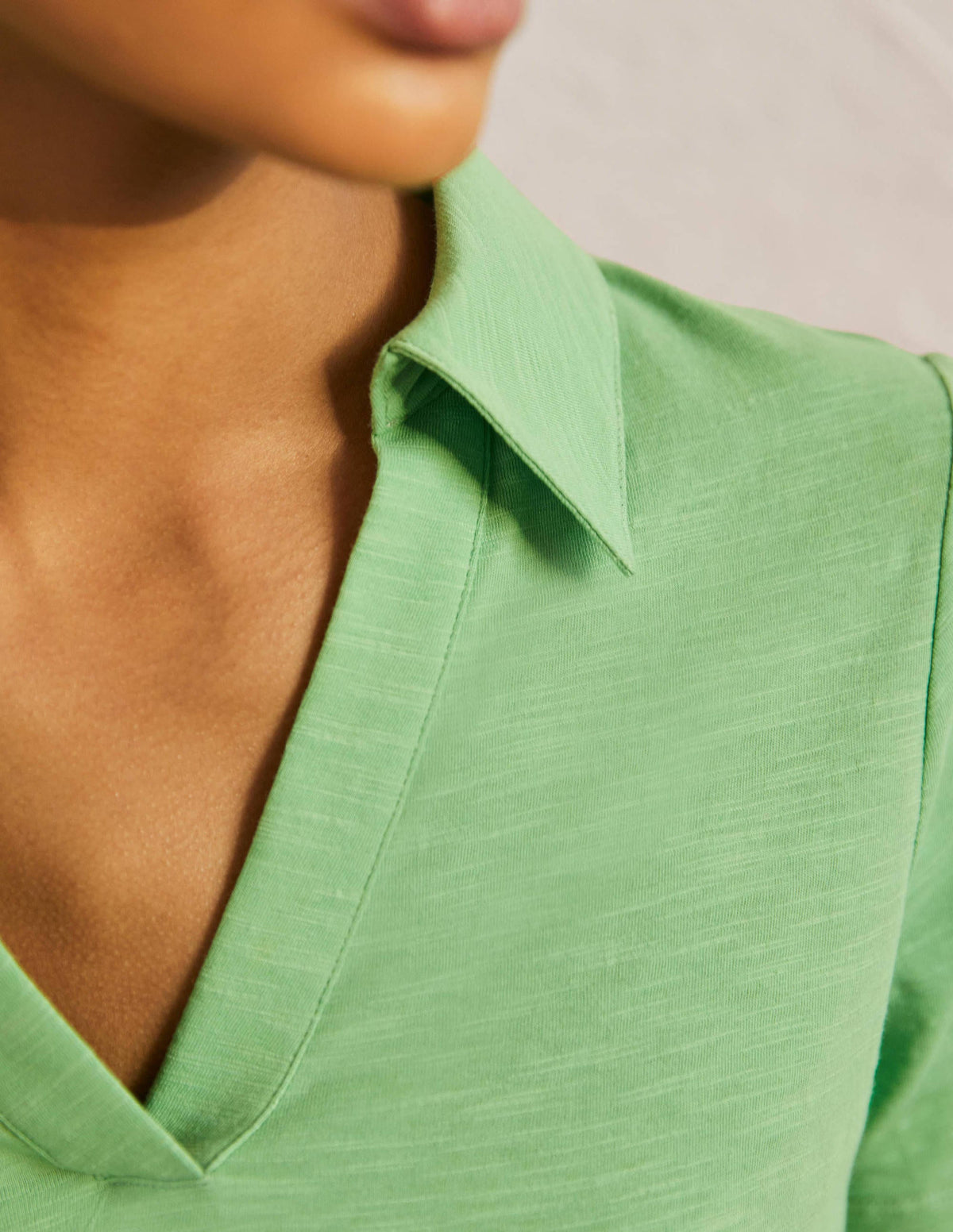 Cotton Polo Top-Zephyr Green-2