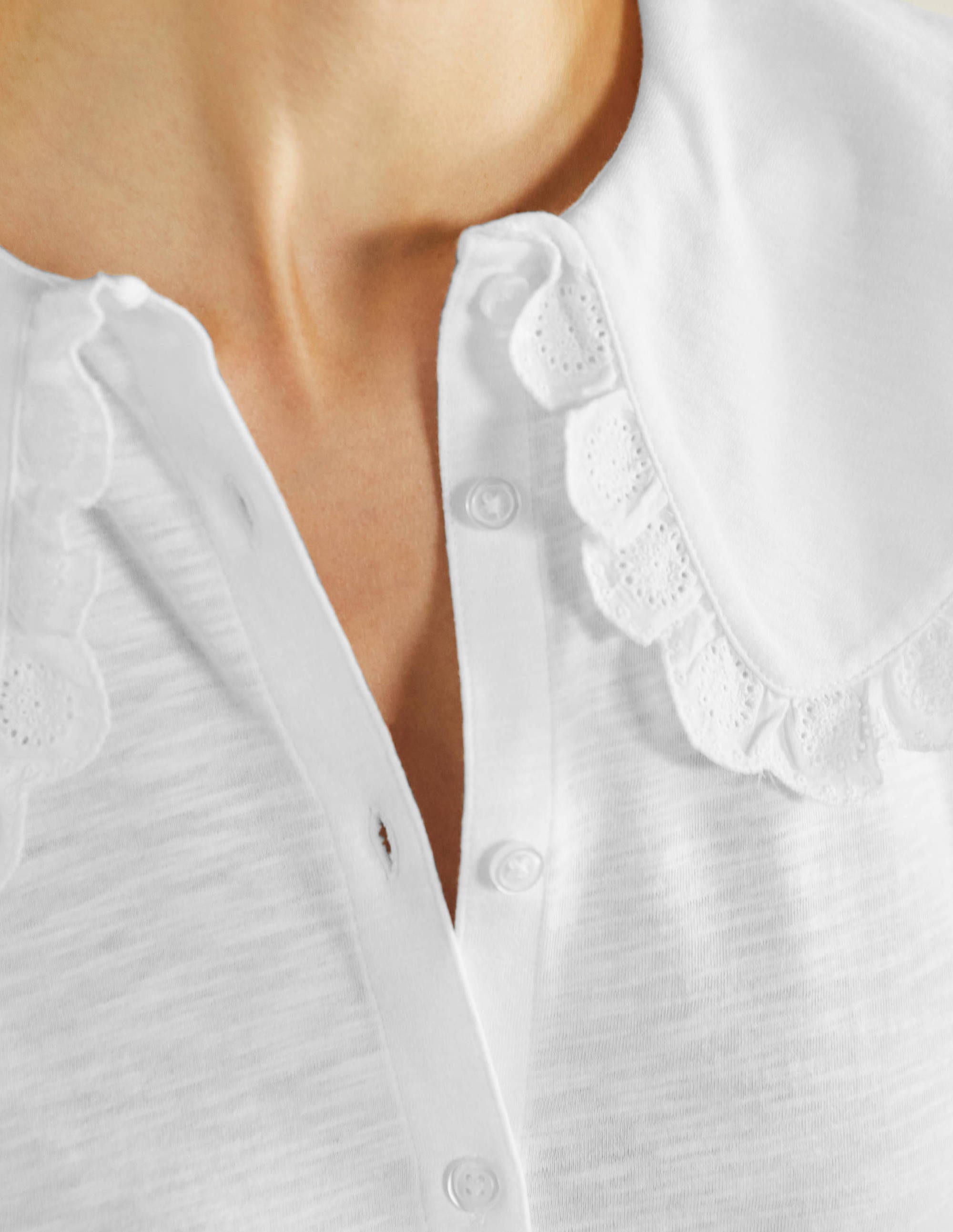 Collared Jersey Shirt-White - Image 2