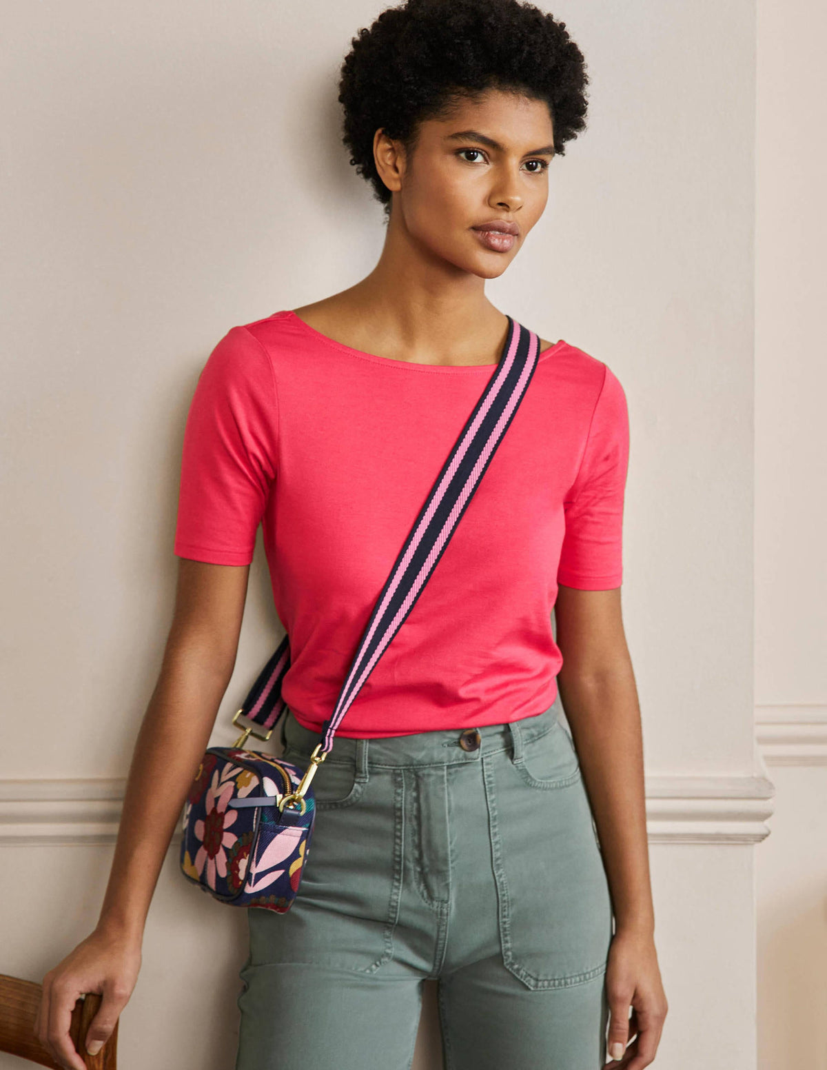 Supersoft Scoop Back T-Shirt-Radish - Image 1