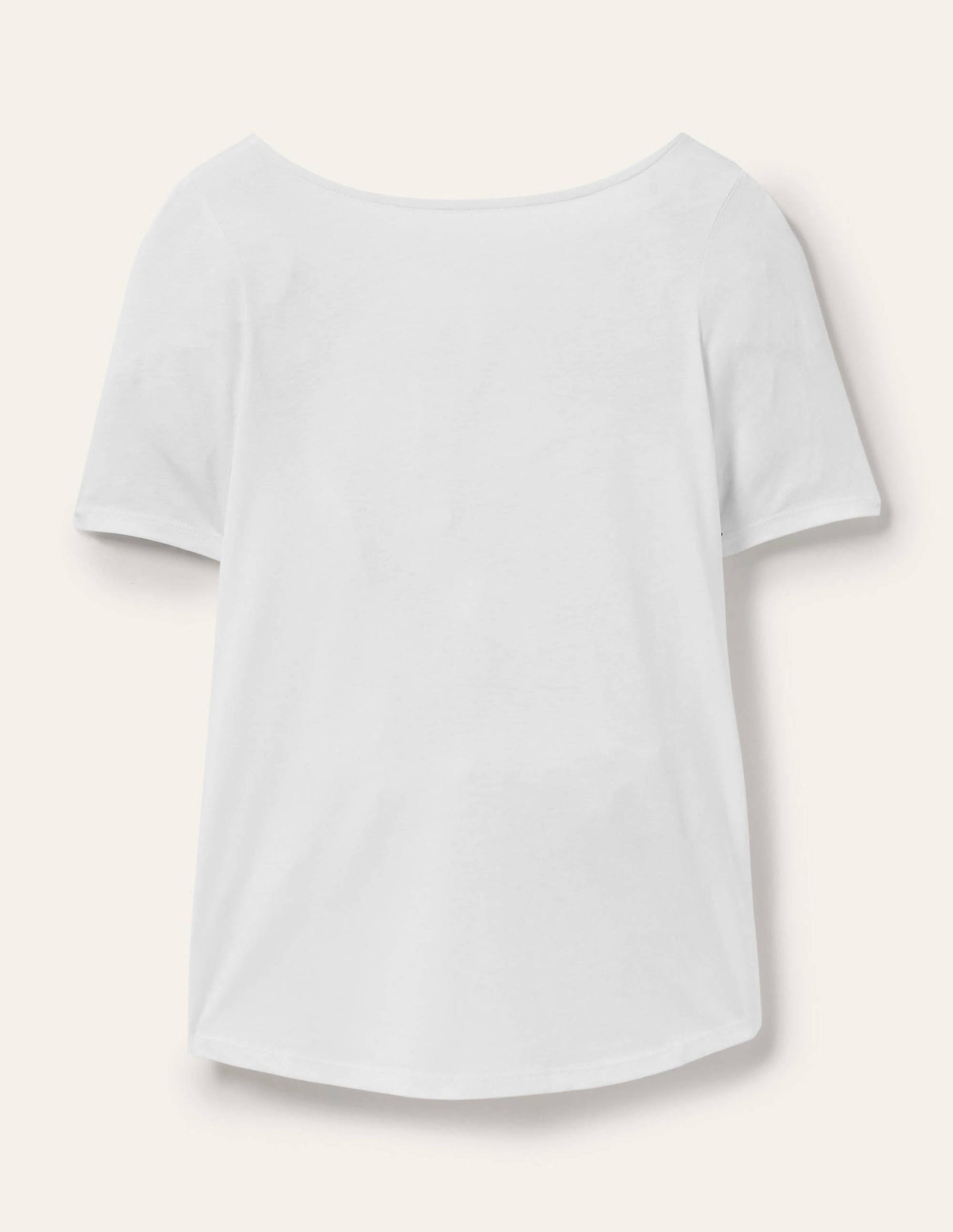 Supersoft Scoop Back T-Shirt-White-5