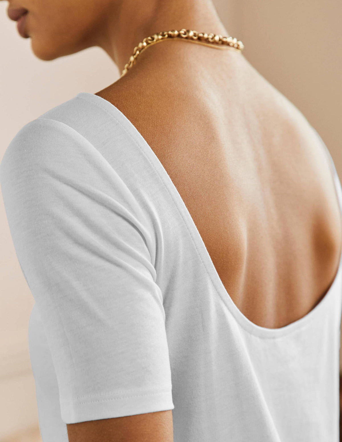 Supersoft Scoop Back T-Shirt-White - Image 2