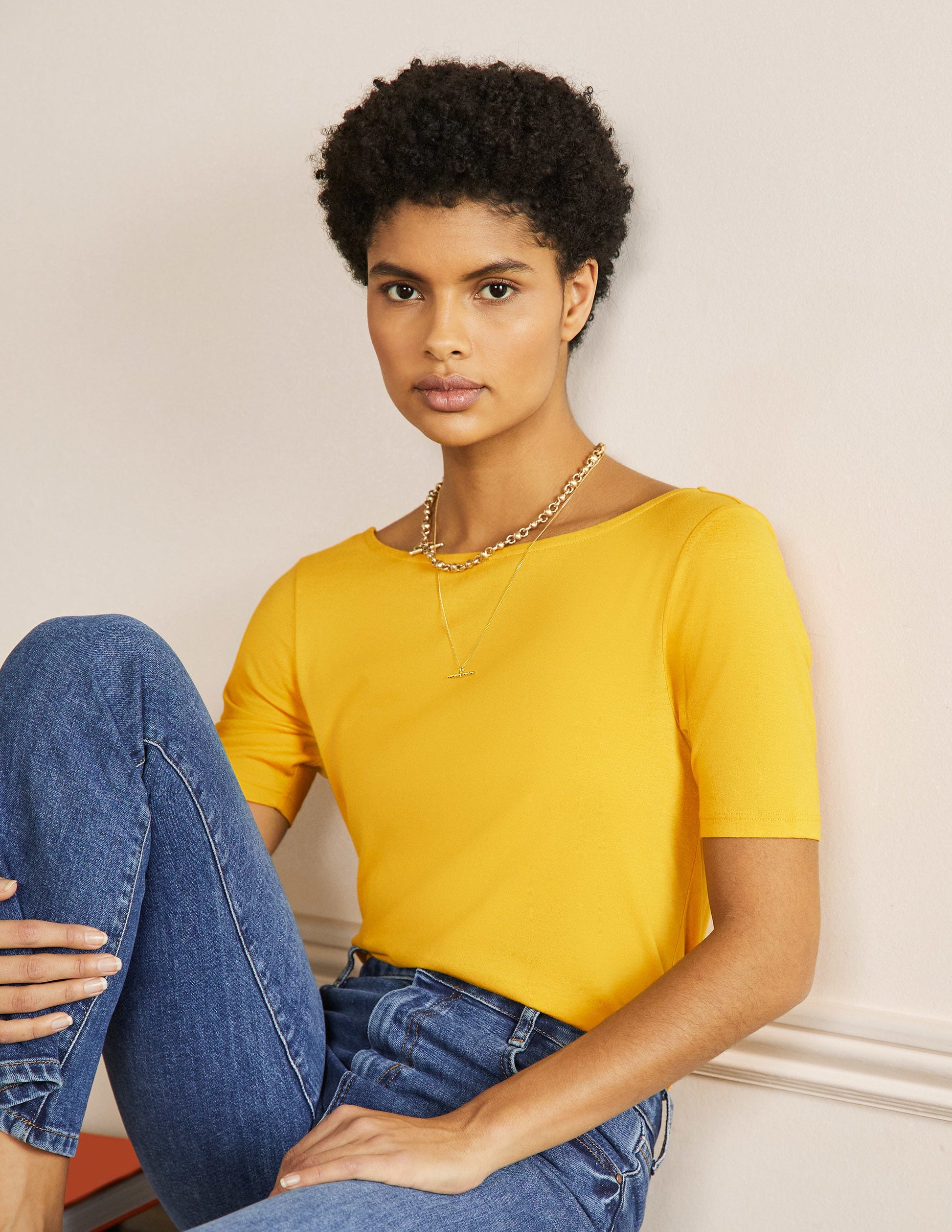 Supersoft Scoop Back T-Shirt-Honeycomb-1