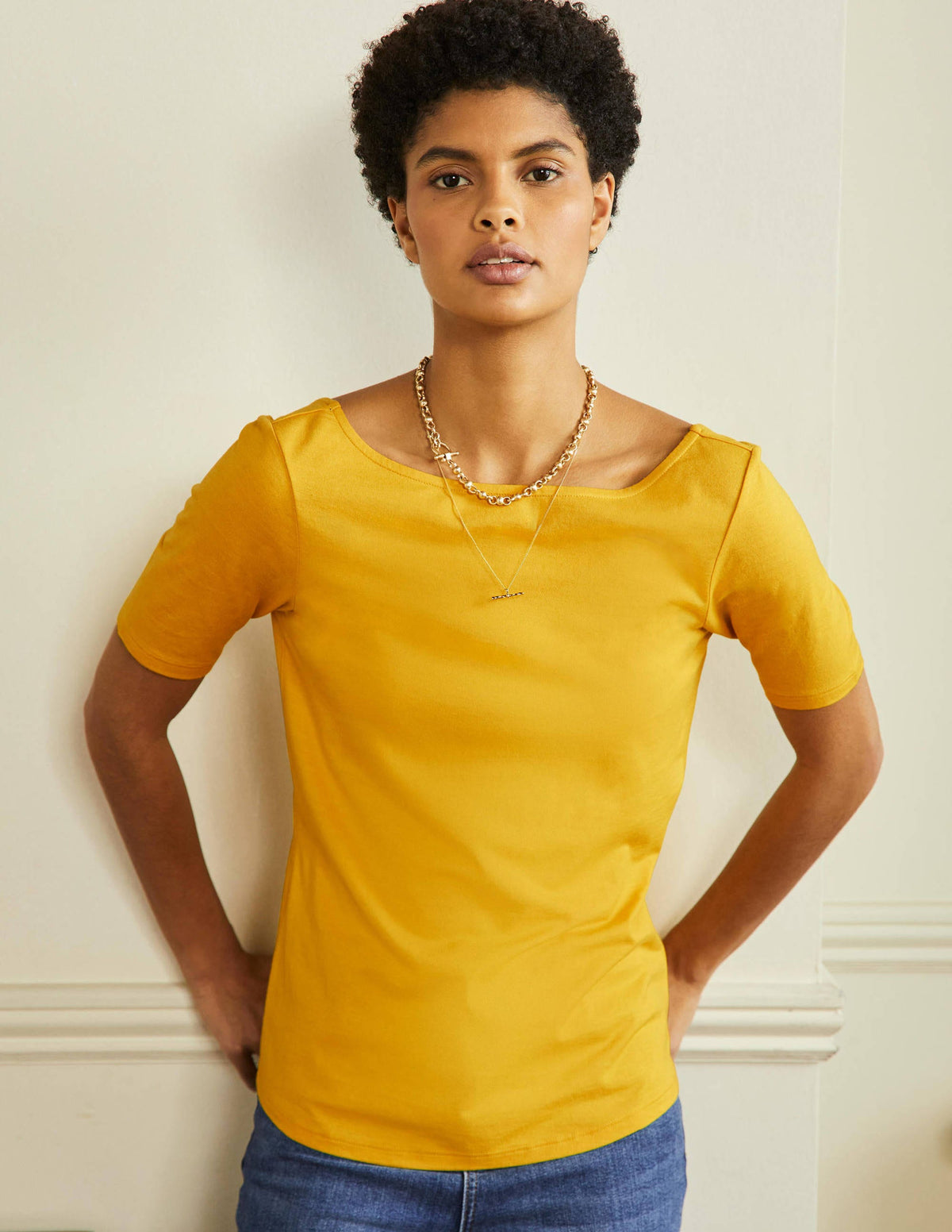 Supersoft Scoop Back T-Shirt-Honeycomb - Image 4