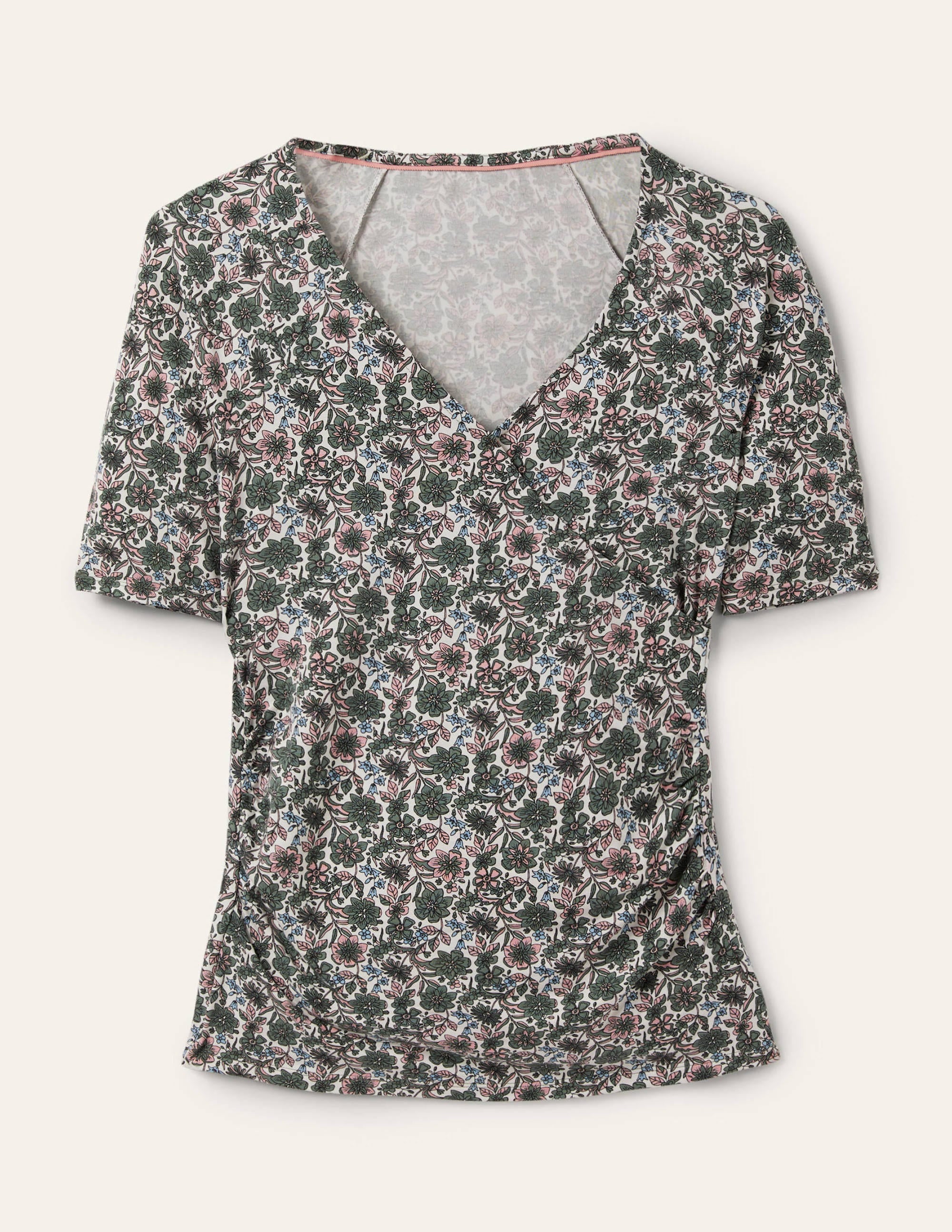 Short Sleeve Wrap Top-Alder, Floret Bloom - Image 5
