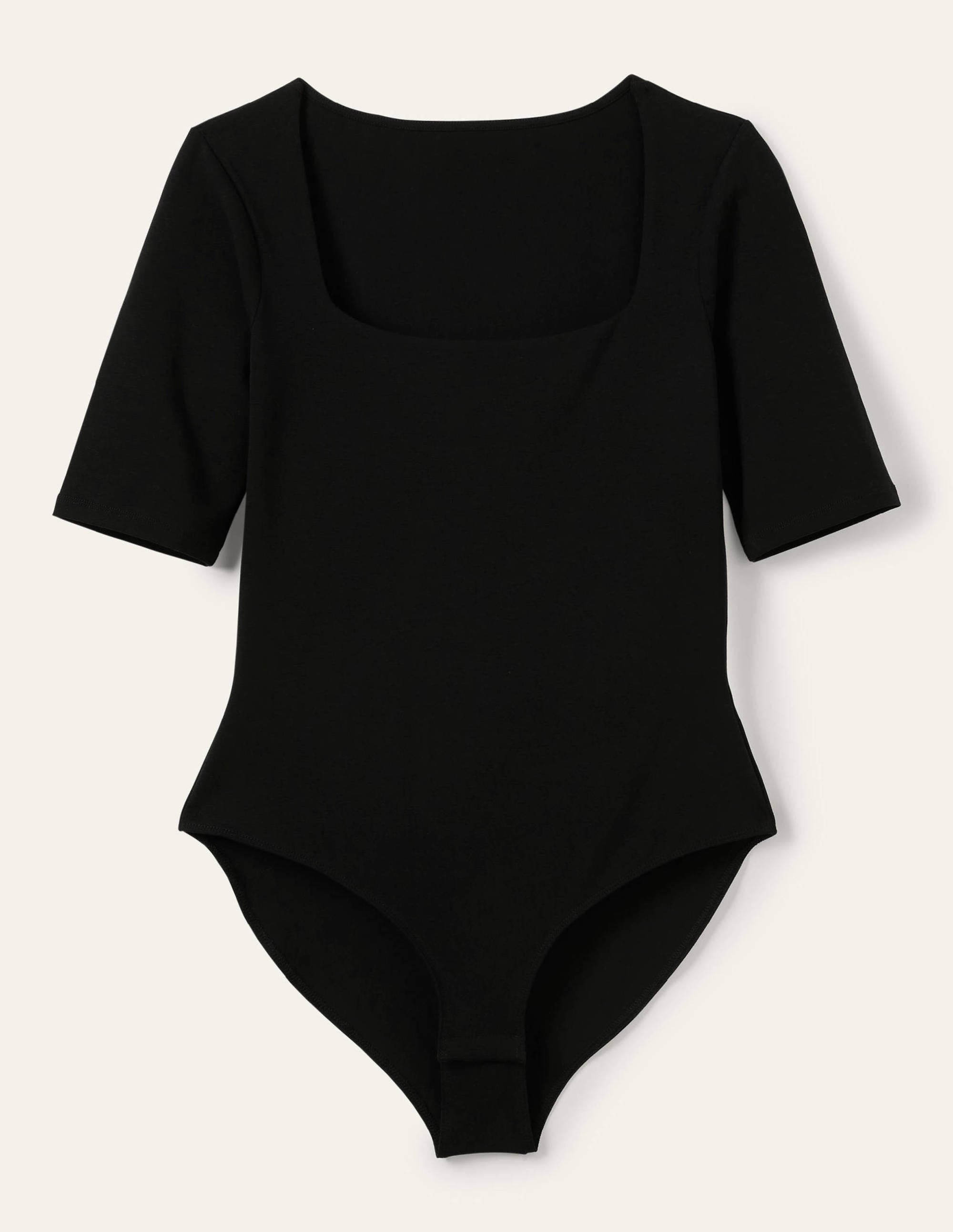 Square Neck Bodysuit-Black - Image 7