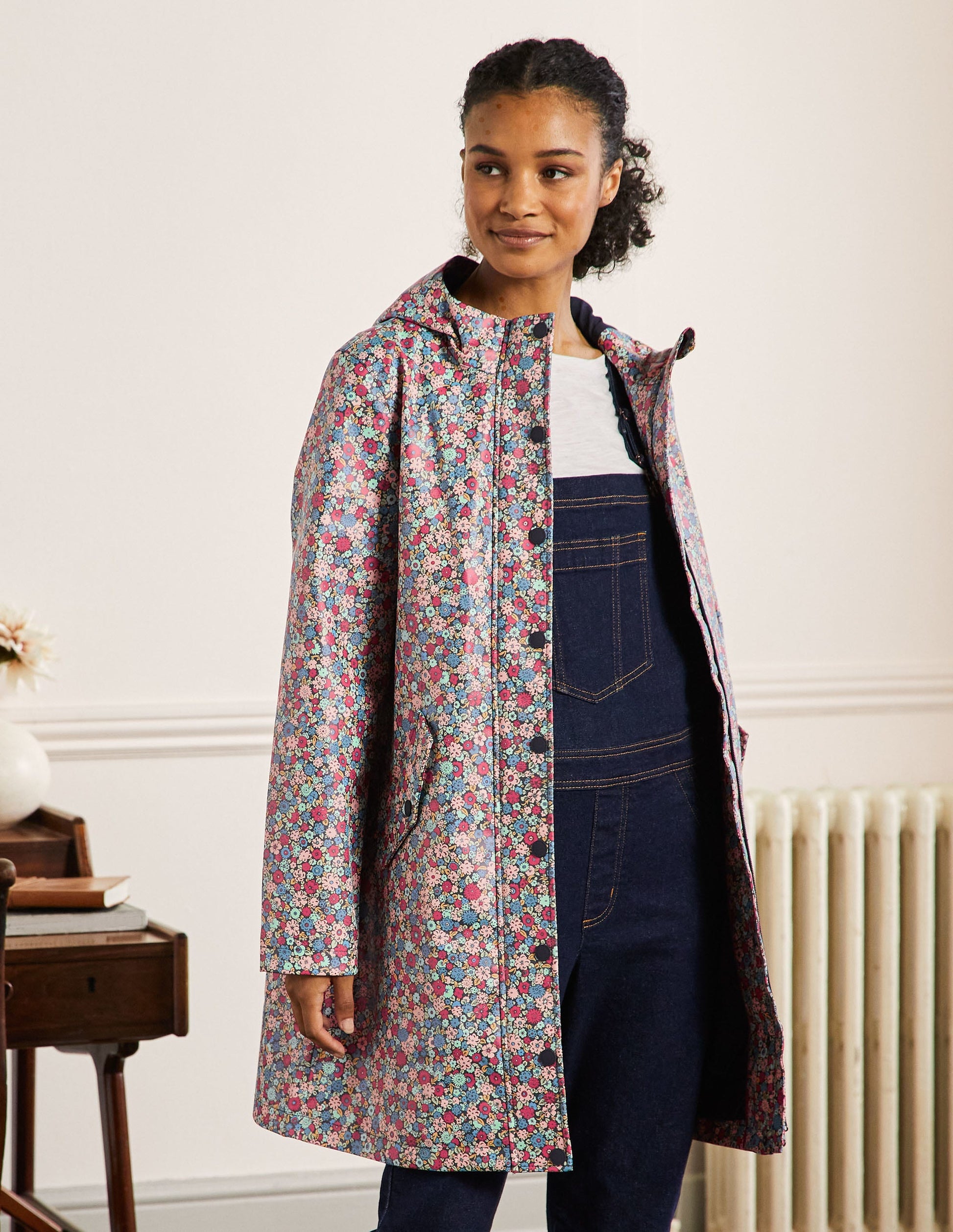 Morris Waterproof Mac-Navy, Floret Cluster-1