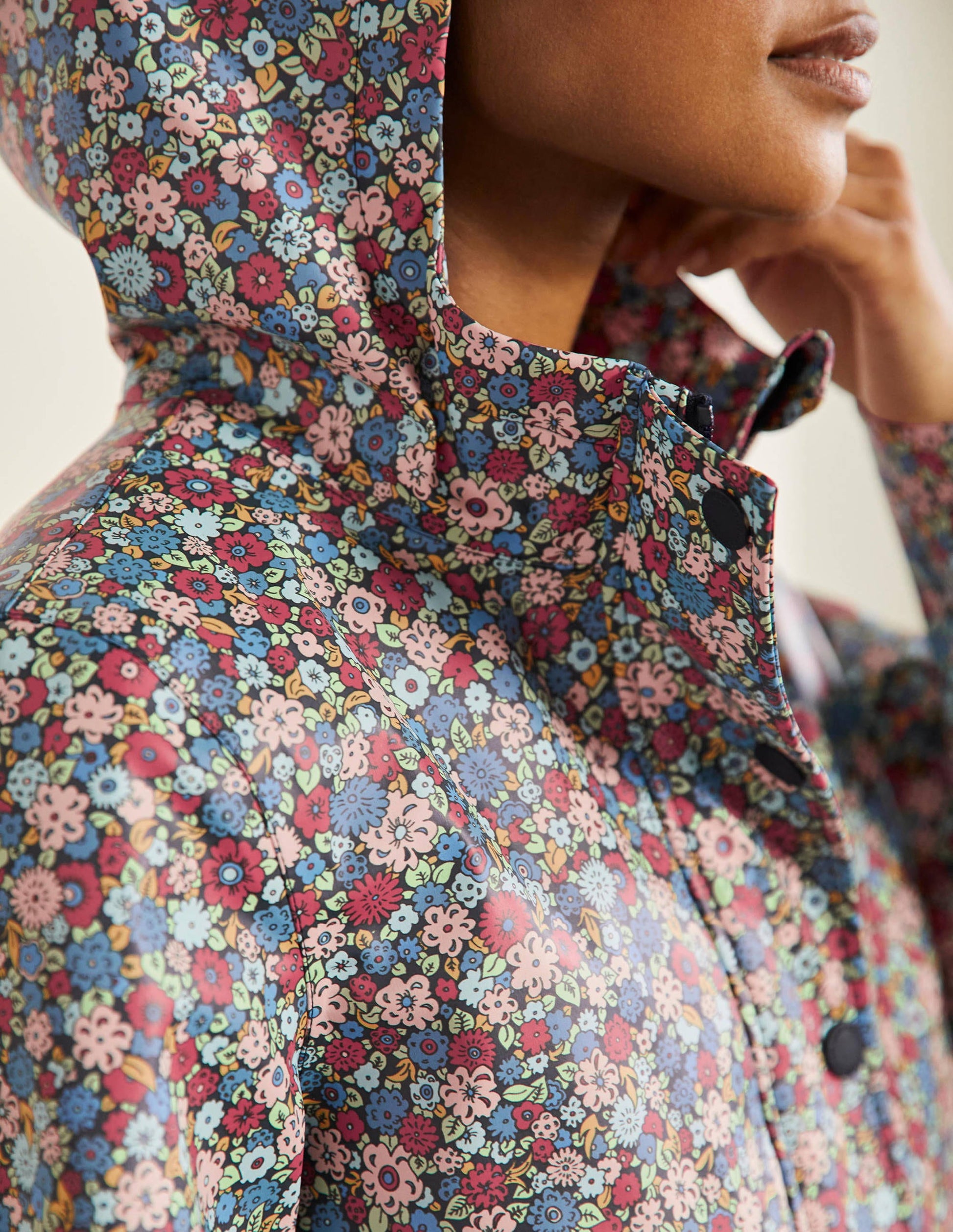 Morris Waterproof Mac-Navy, Floret Cluster-2