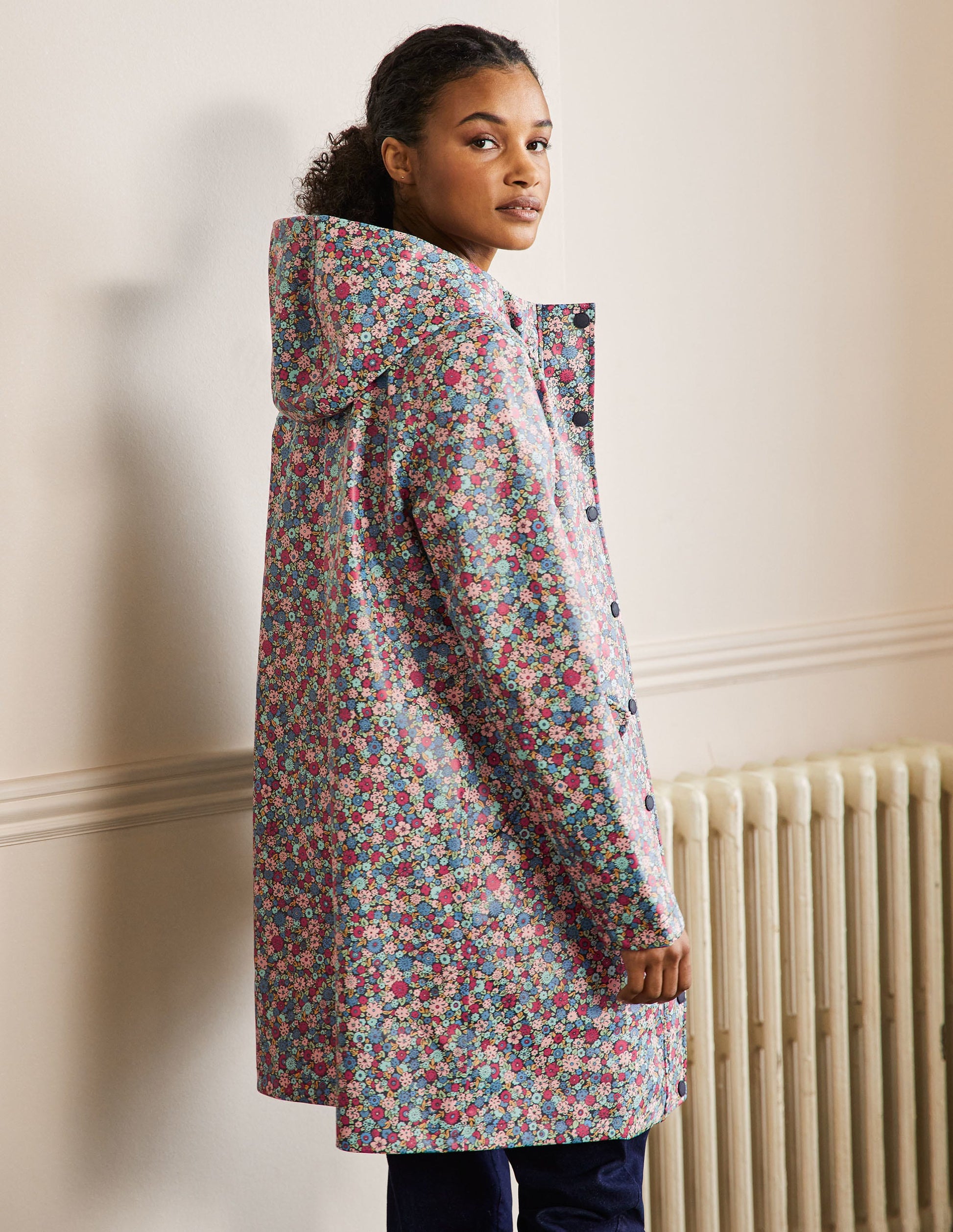 Morris Waterproof Mac-Navy, Floret Cluster-3