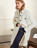 Textured Wool Shacket-Ivory