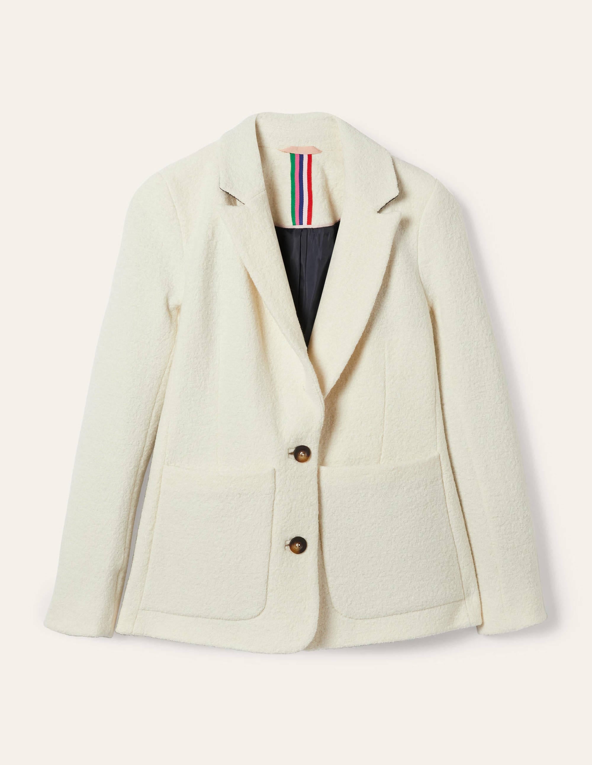 Bella Textured Wool Blazer-Ivory - Image 6