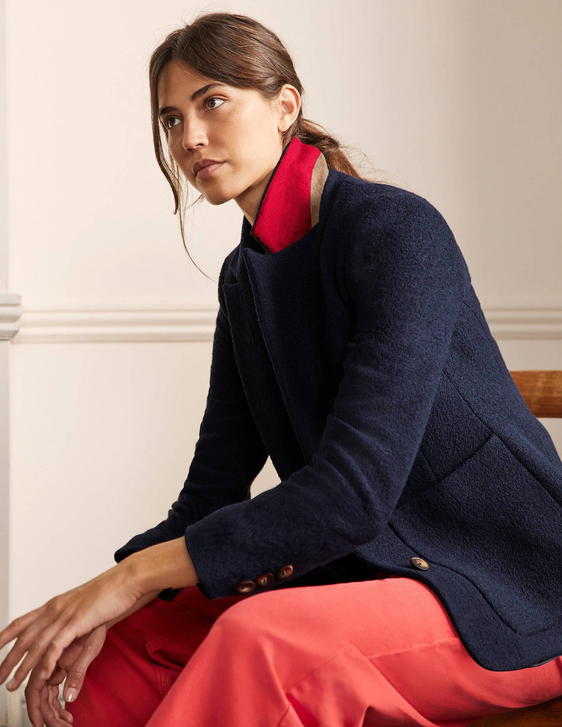 Bella Textured Wool Blazer-Navy-6