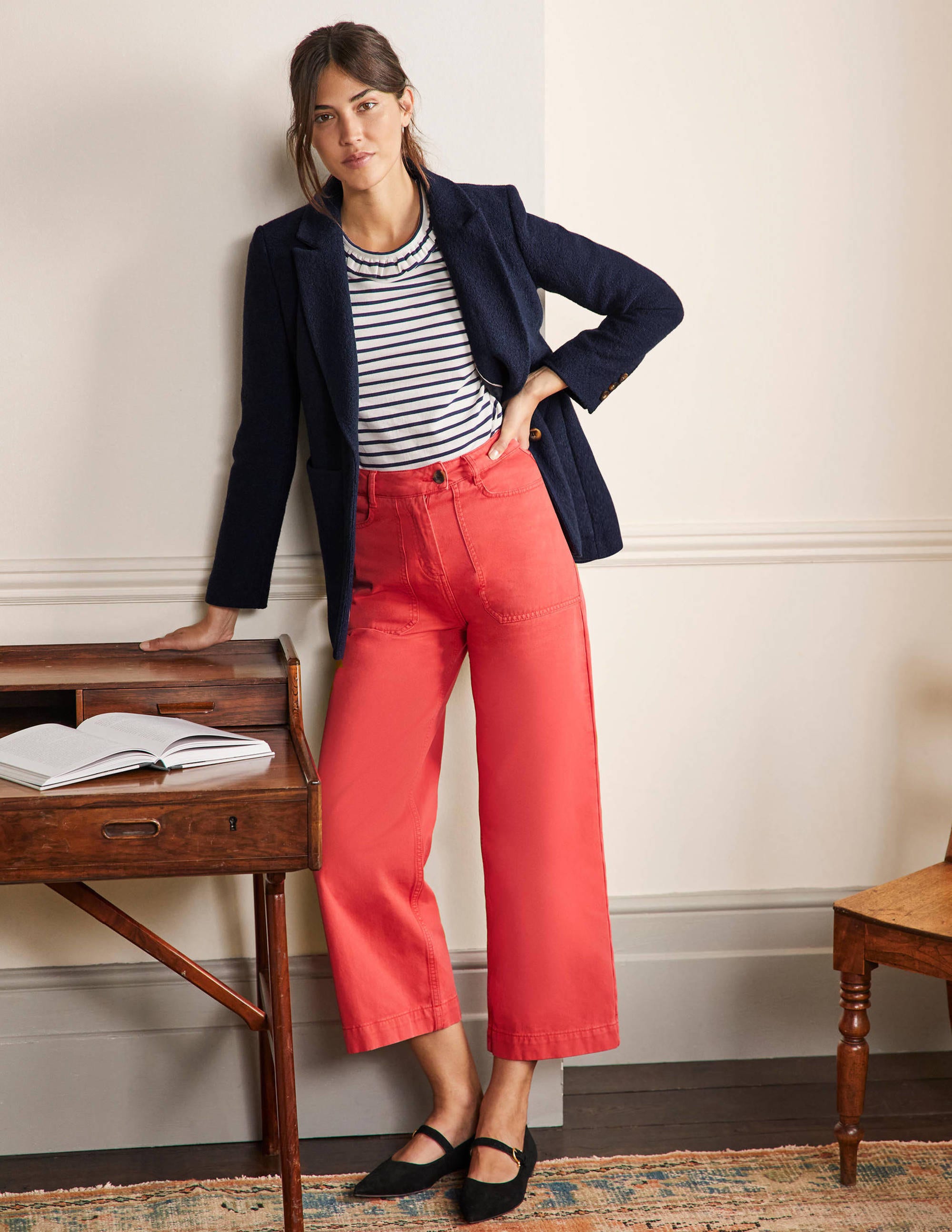 Bella Textured Wool Blazer-Navy - Image 1