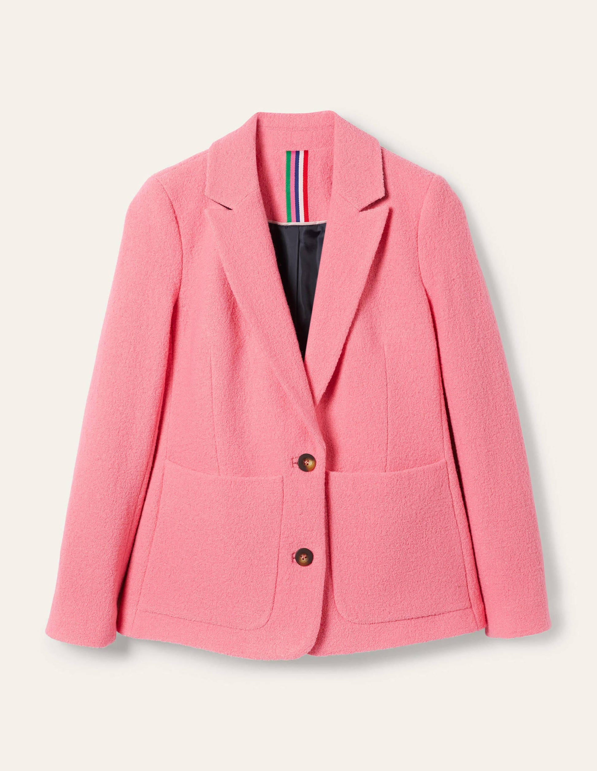 Bella Textured Wool Blazer-Azalea Pink-5