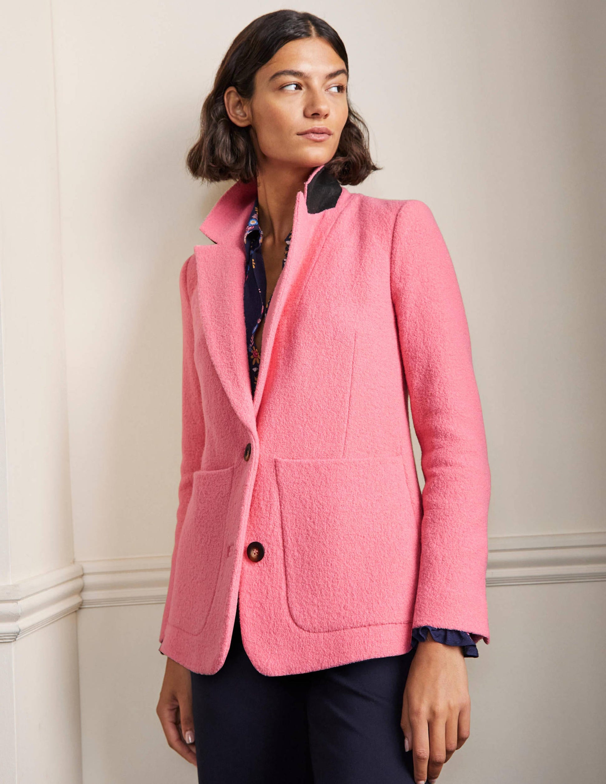 Bella Textured Wool Blazer-Azalea Pink-4