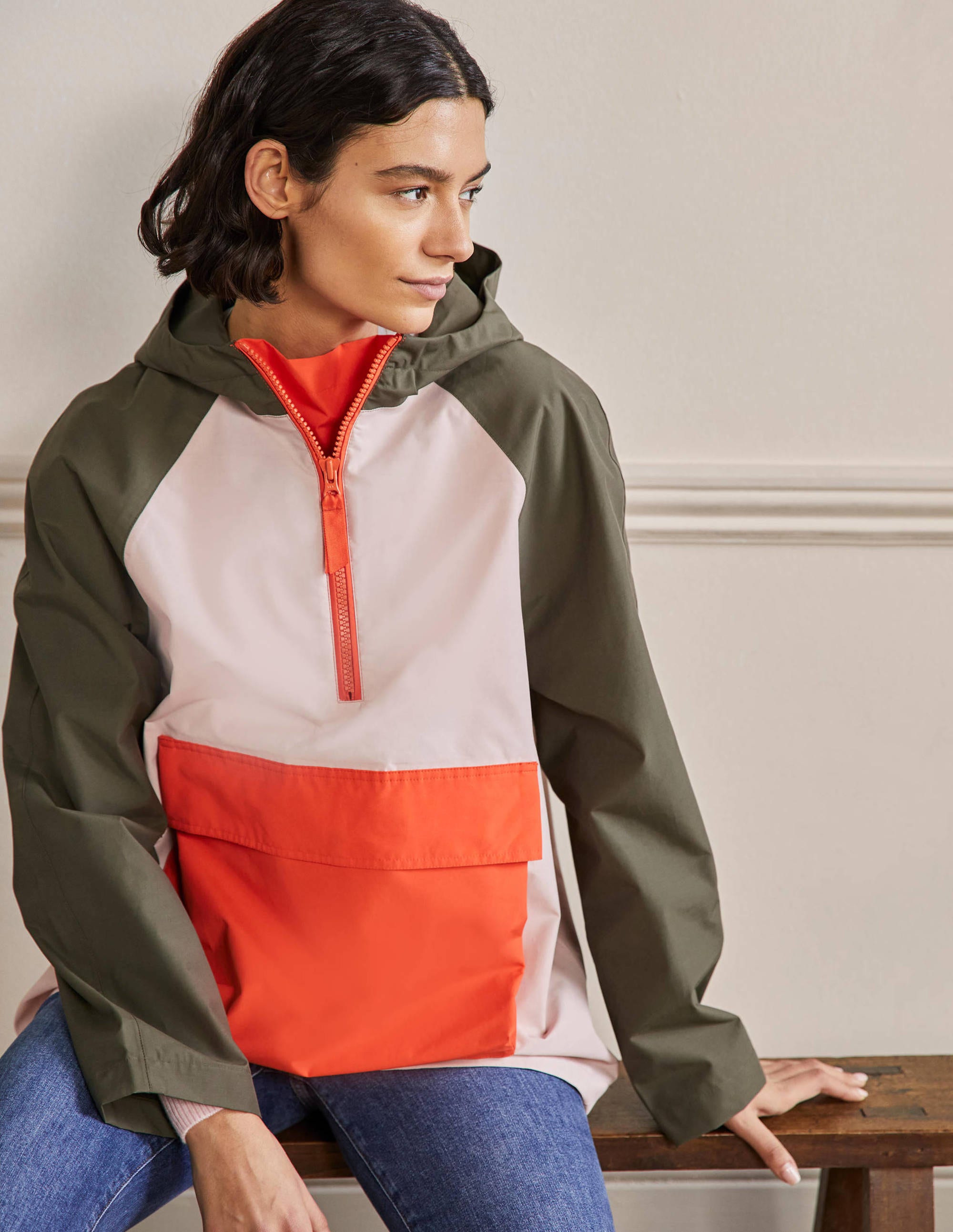 Belle Packaway Anorak-Milkshake/Khaki - Image 4