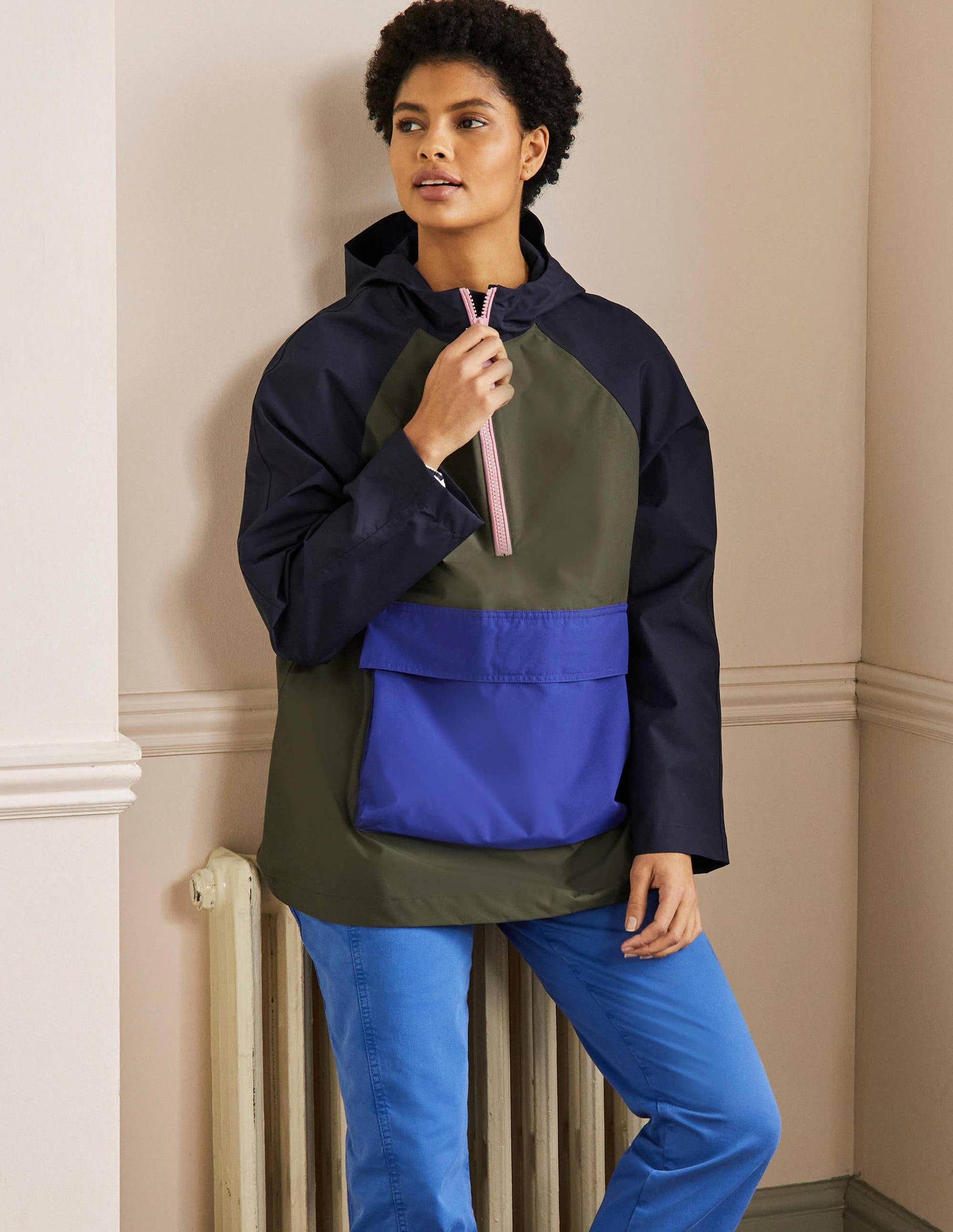 Belle Packaway Anorak-Navy/Khaki-4