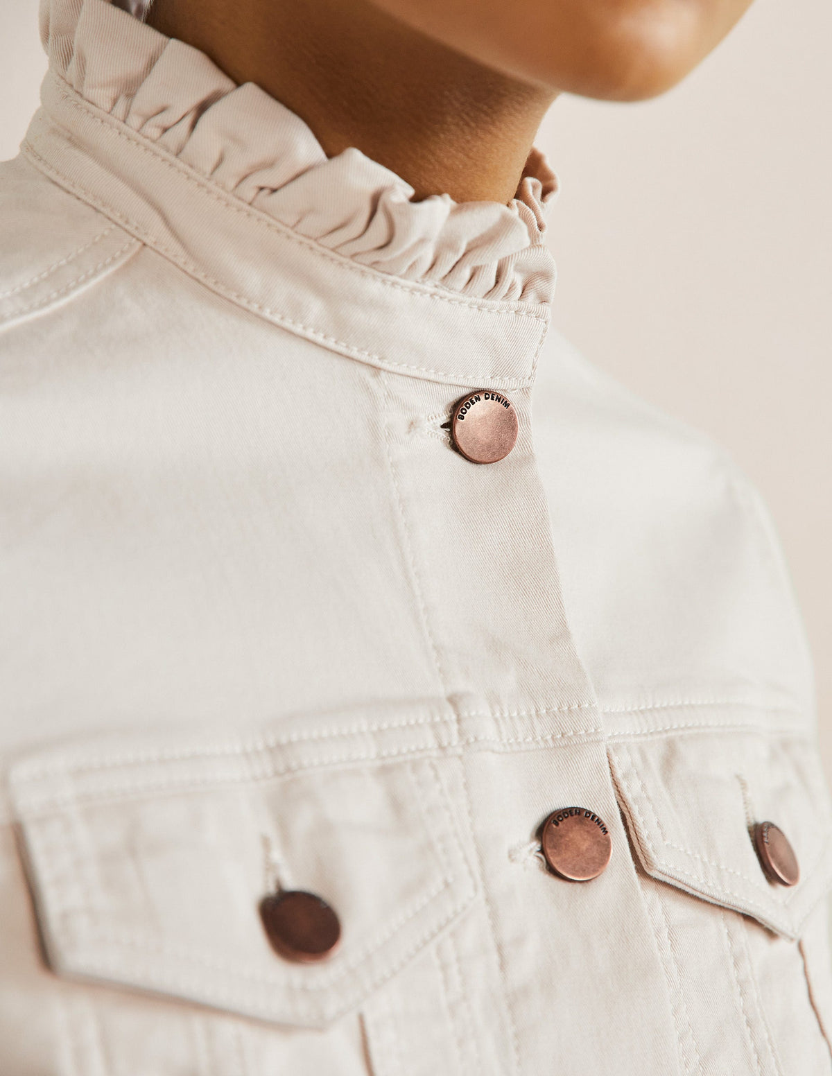 Carla Ruffle Collar Jacket-Oat Milk-2