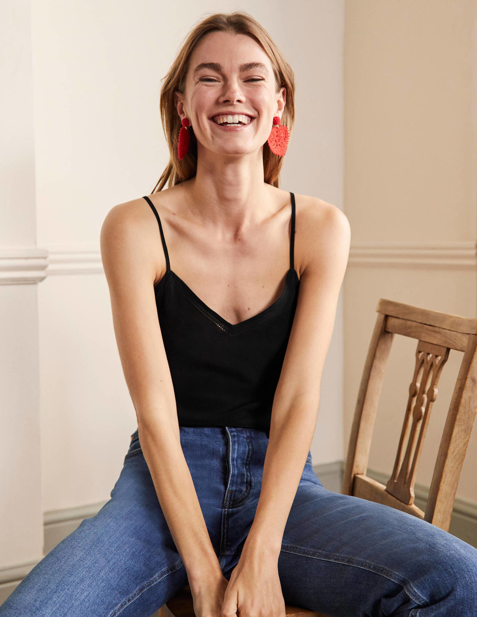 Silk Cami Top-Black - Image 3