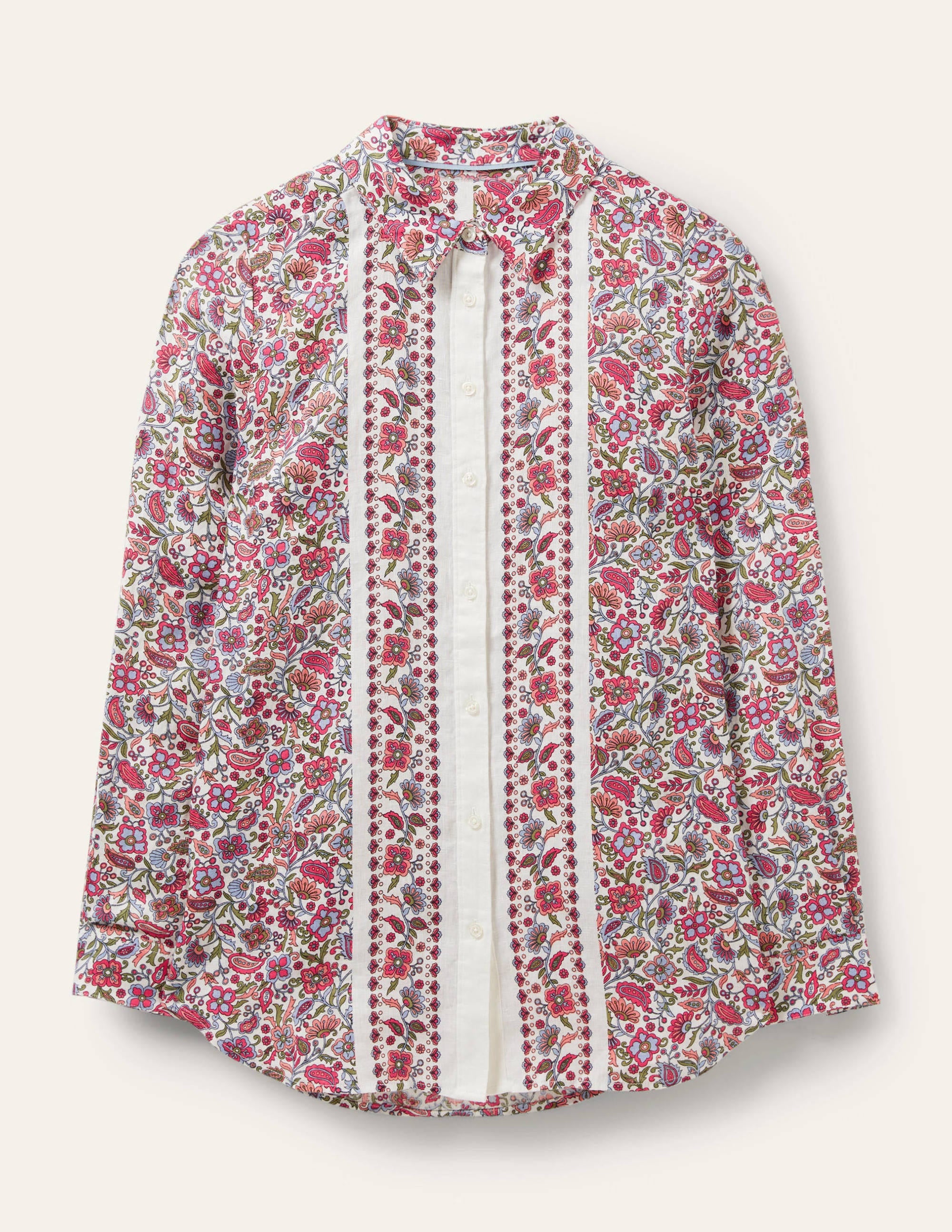 Linen Shirt-Ivory, Oriental Paradise - Image 5