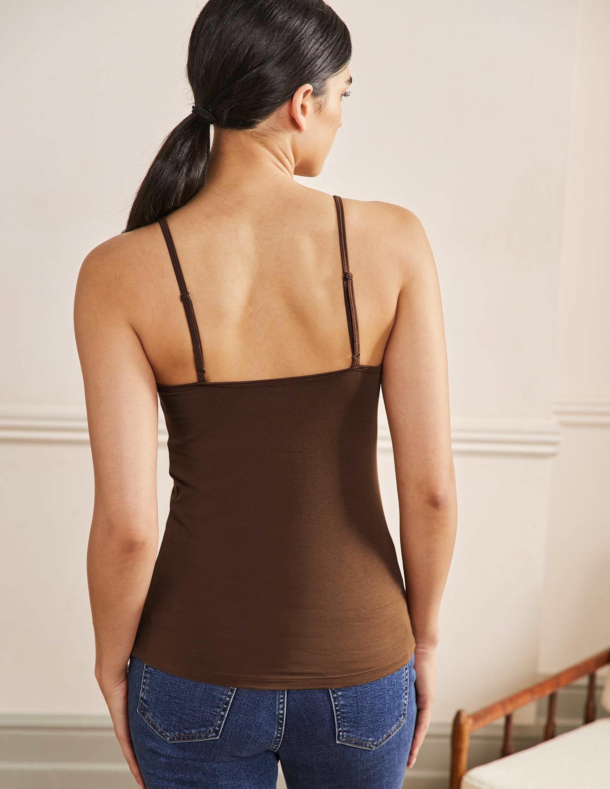 Plain Cami Top-Medium Brown - Image 3