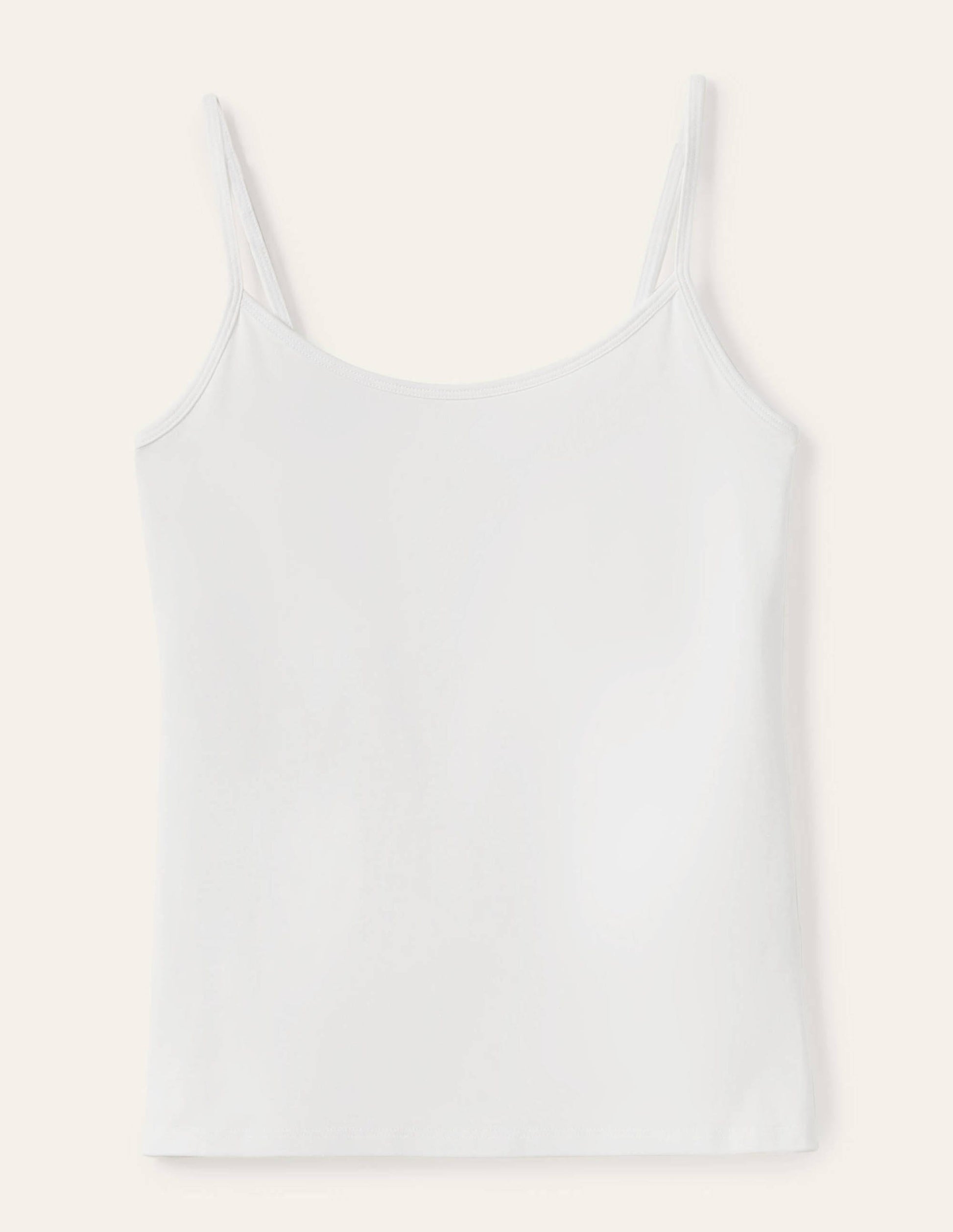 Plain Cami Top-White-9