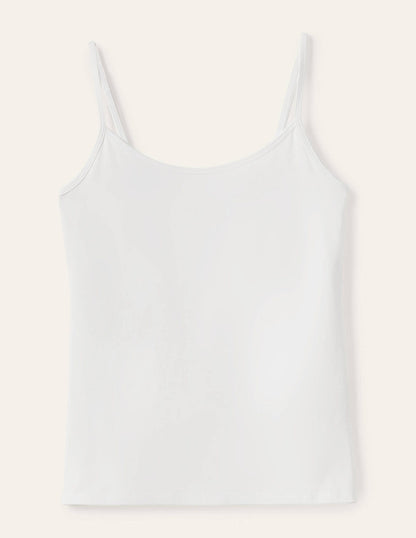 Plain Cami Top-White-9