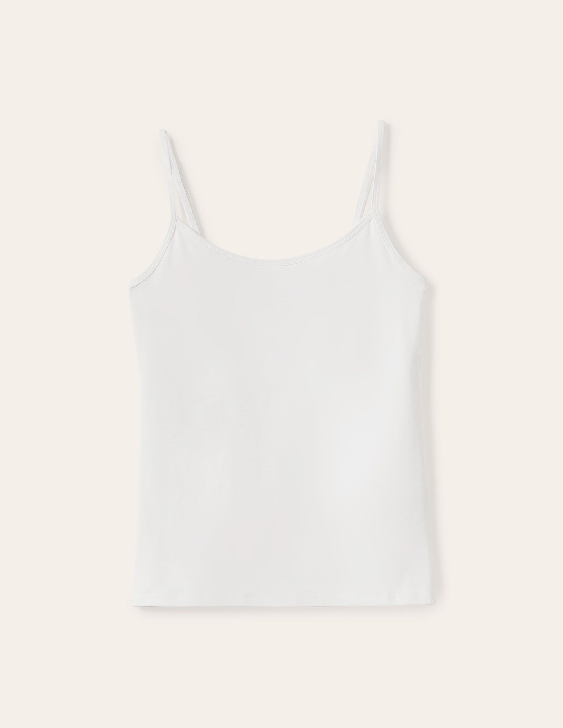 Plain Cami Top-White-10