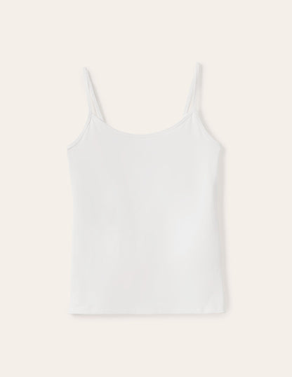 Plain Cami Top-White-10