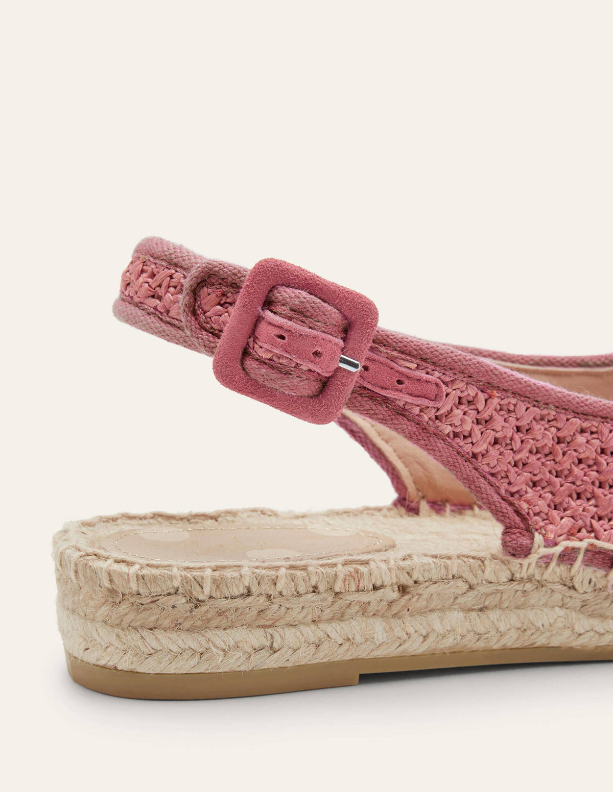 Slingback Espadrille Sandals-Woven Dusty Red - Image 2