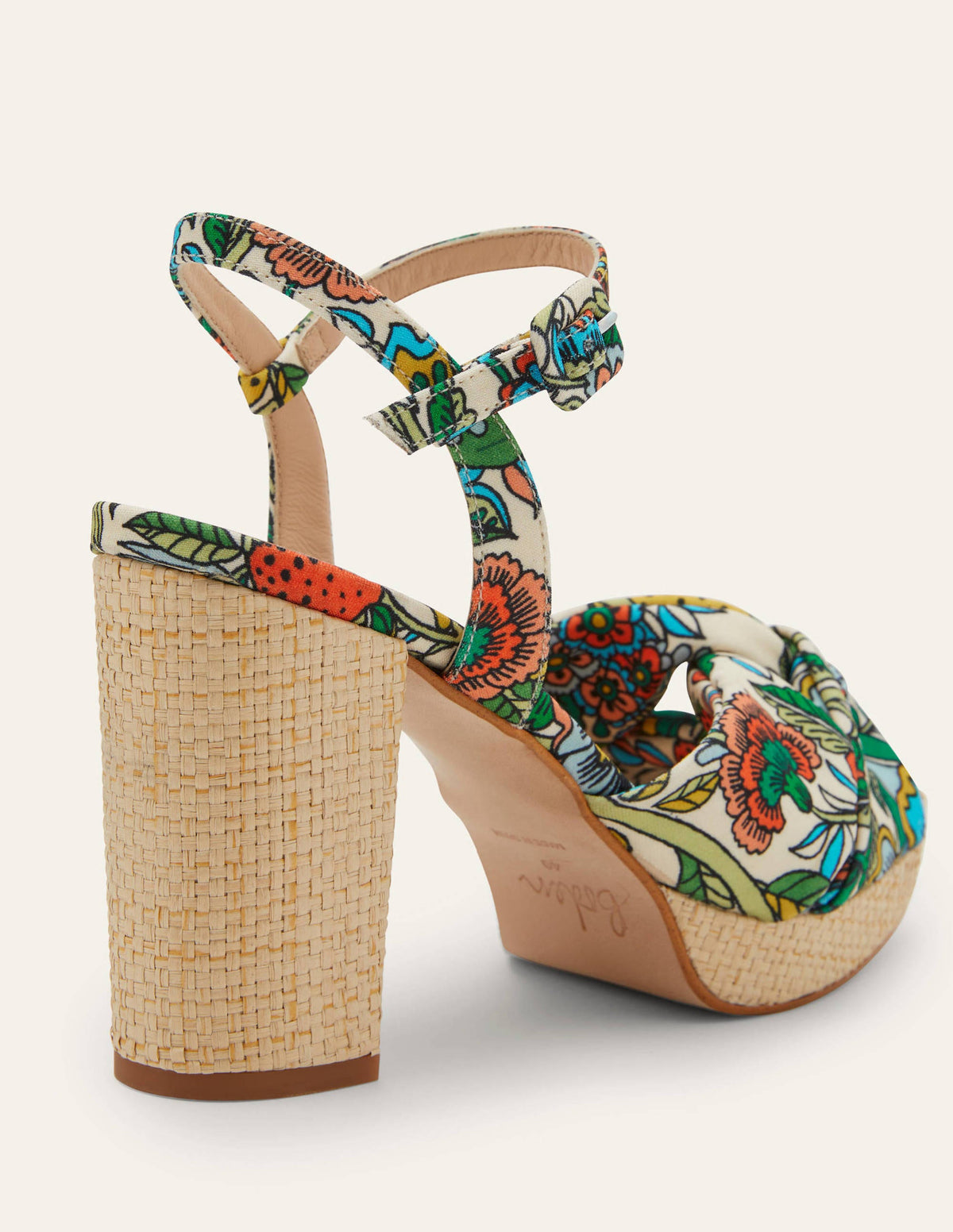 Twist Front Platform Sandals-Ivory, Tropic Meadow-3