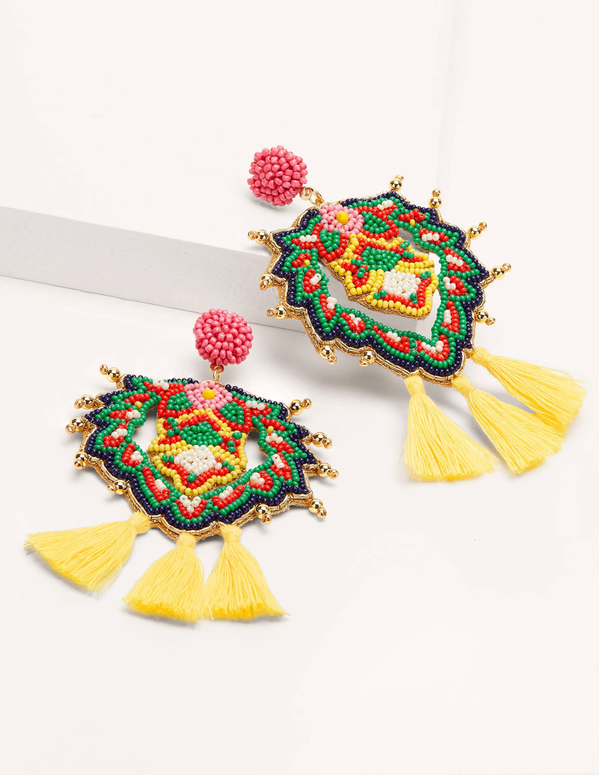 Beaded Earrings-Decorative Bloom - Image 1