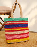 Soft Straw Bag-Multi Stripe