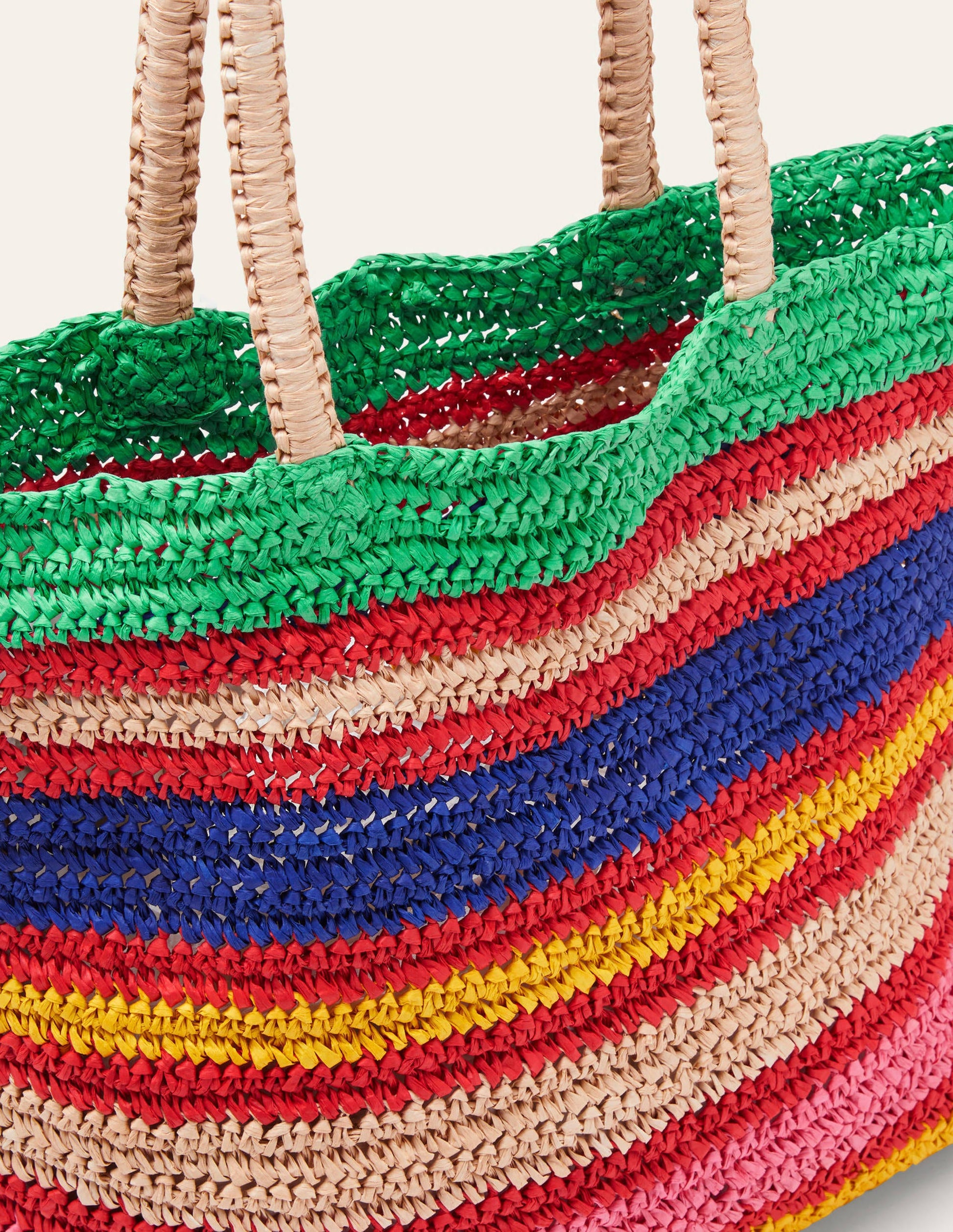 Soft Straw Bag-Multi Stripe-2