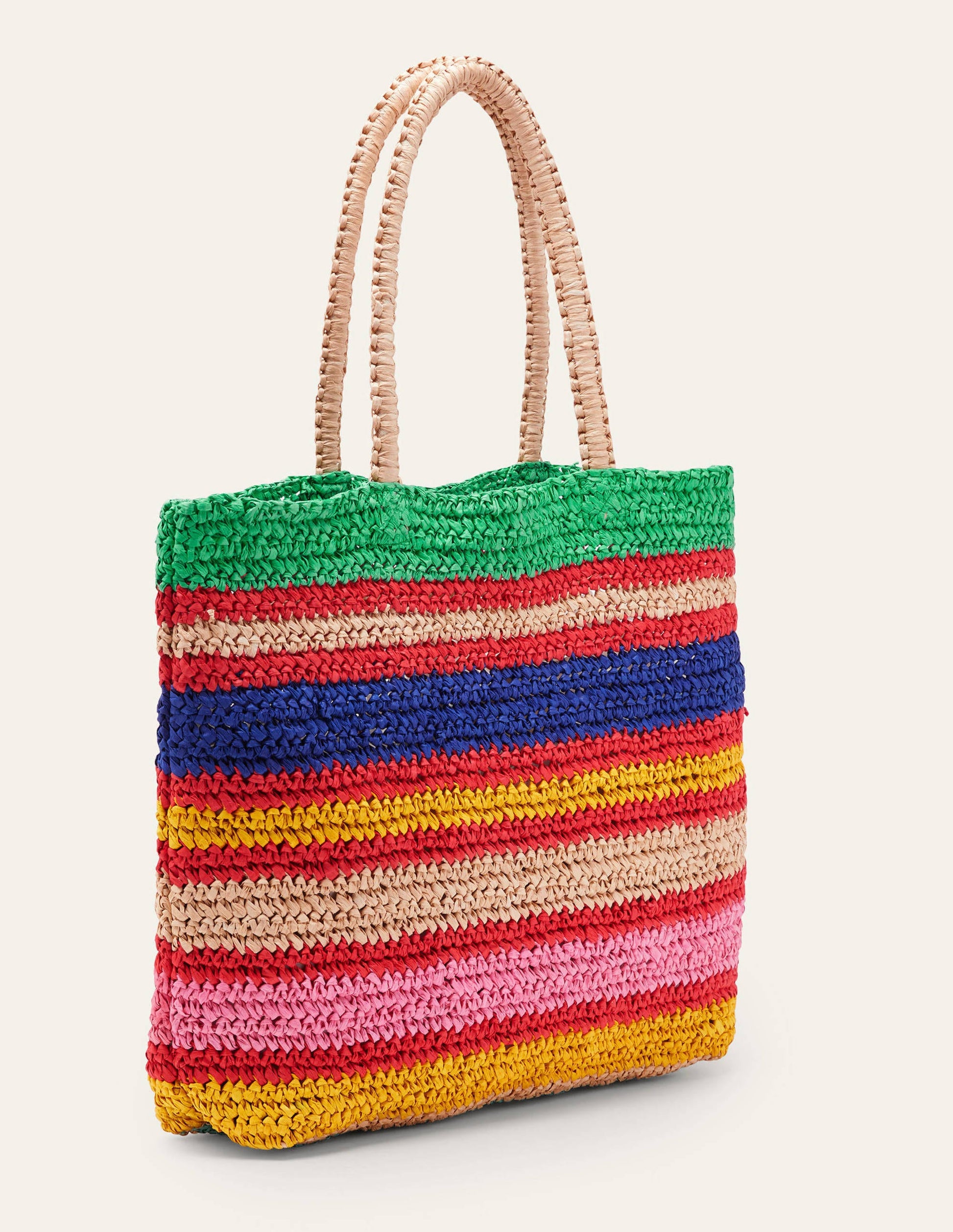 Soft Straw Bag-Multi Stripe-3