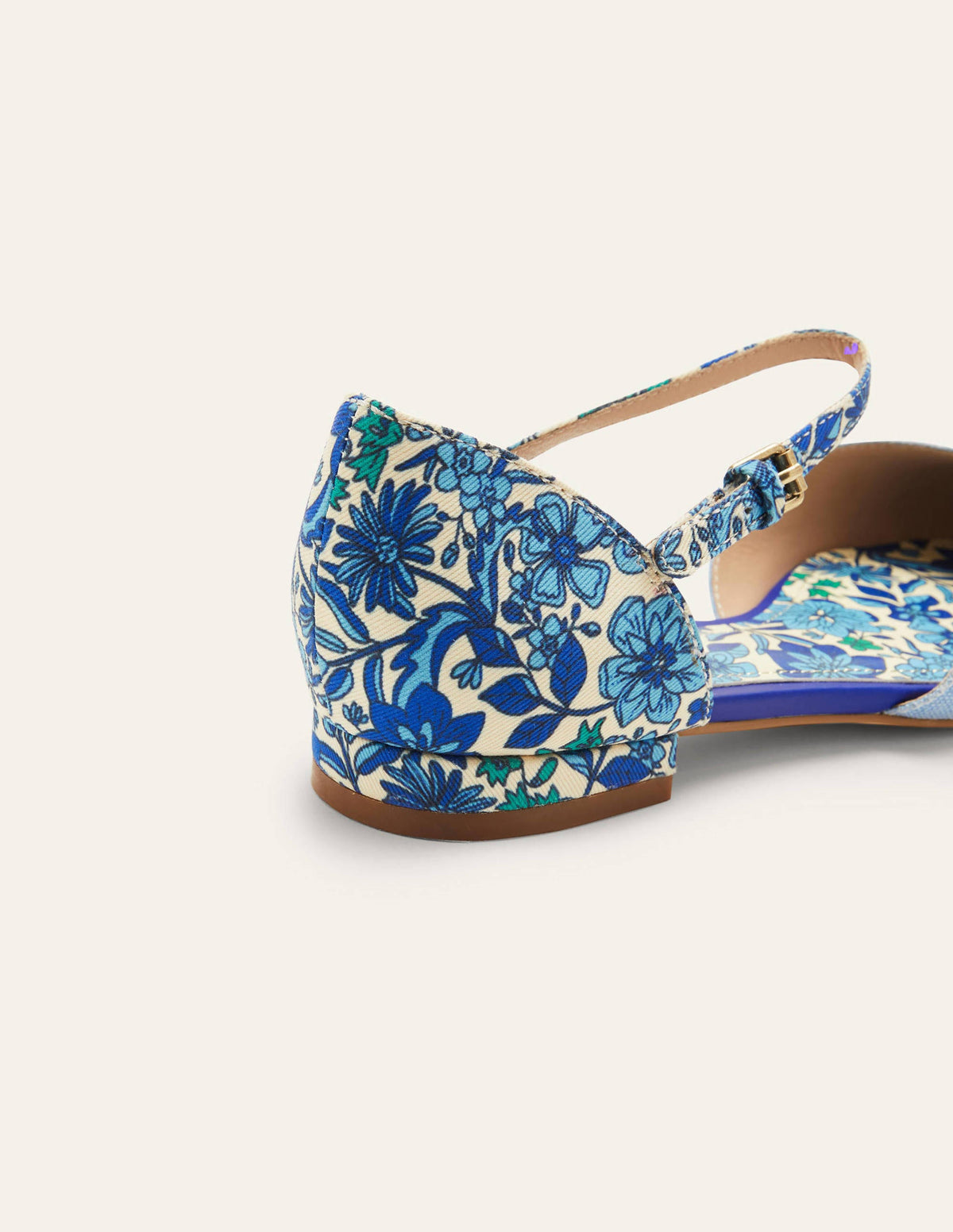 Printed Canvas Flat Pumps-Dusty Blue/Floret Bloom-3