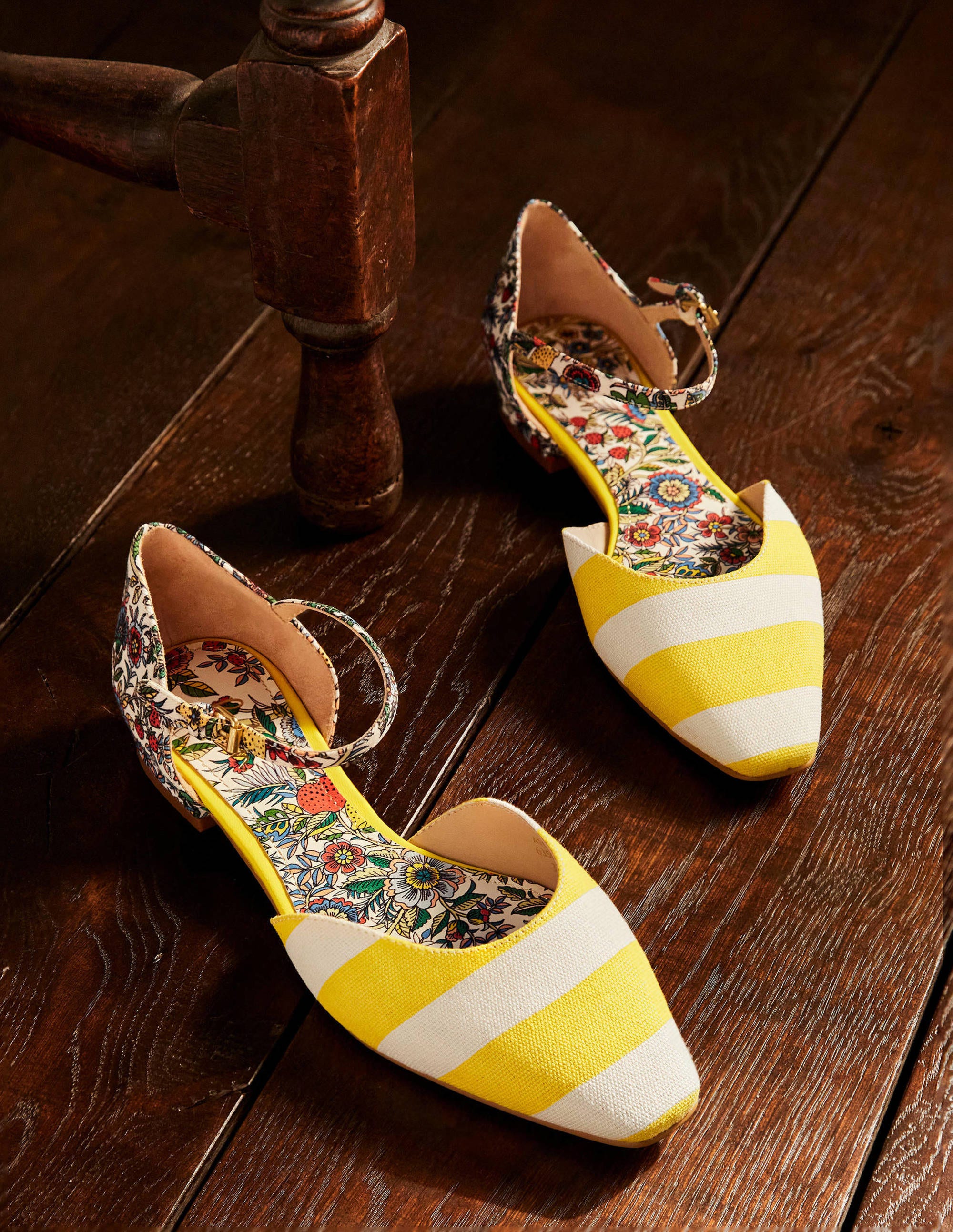 Printed Canvas Flat Pumps-Lemon Fizz/Tropic Meadow - Image 1