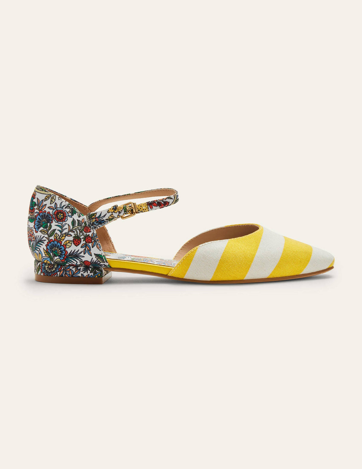 Printed Canvas Flat Pumps-Lemon Fizz/Tropic Meadow-2