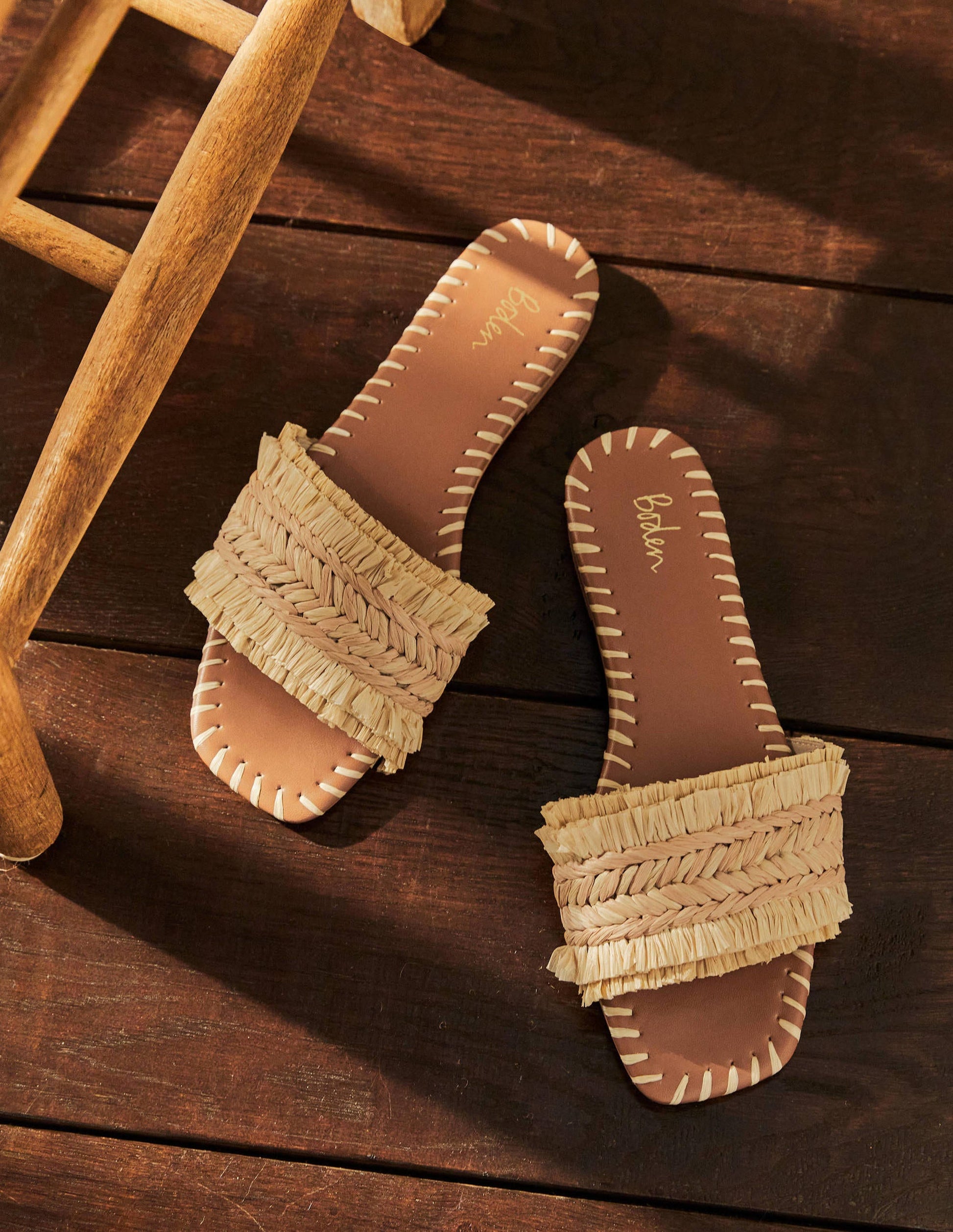 Raffia Flat Sandals-Neutral-1
