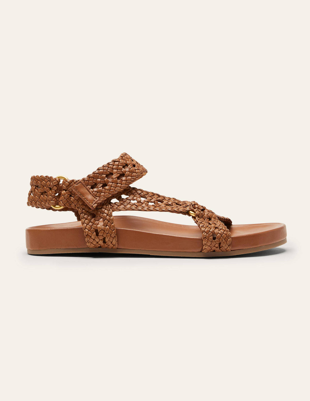 Woven Leather Sandals-Tan - Image 2