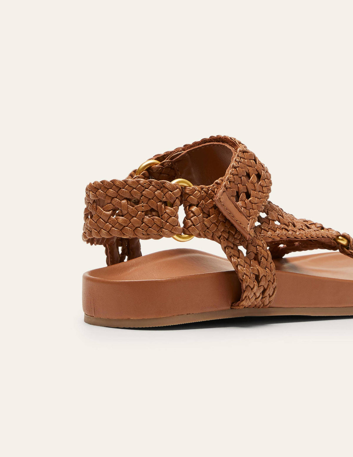 Woven Leather Sandals-Tan-3