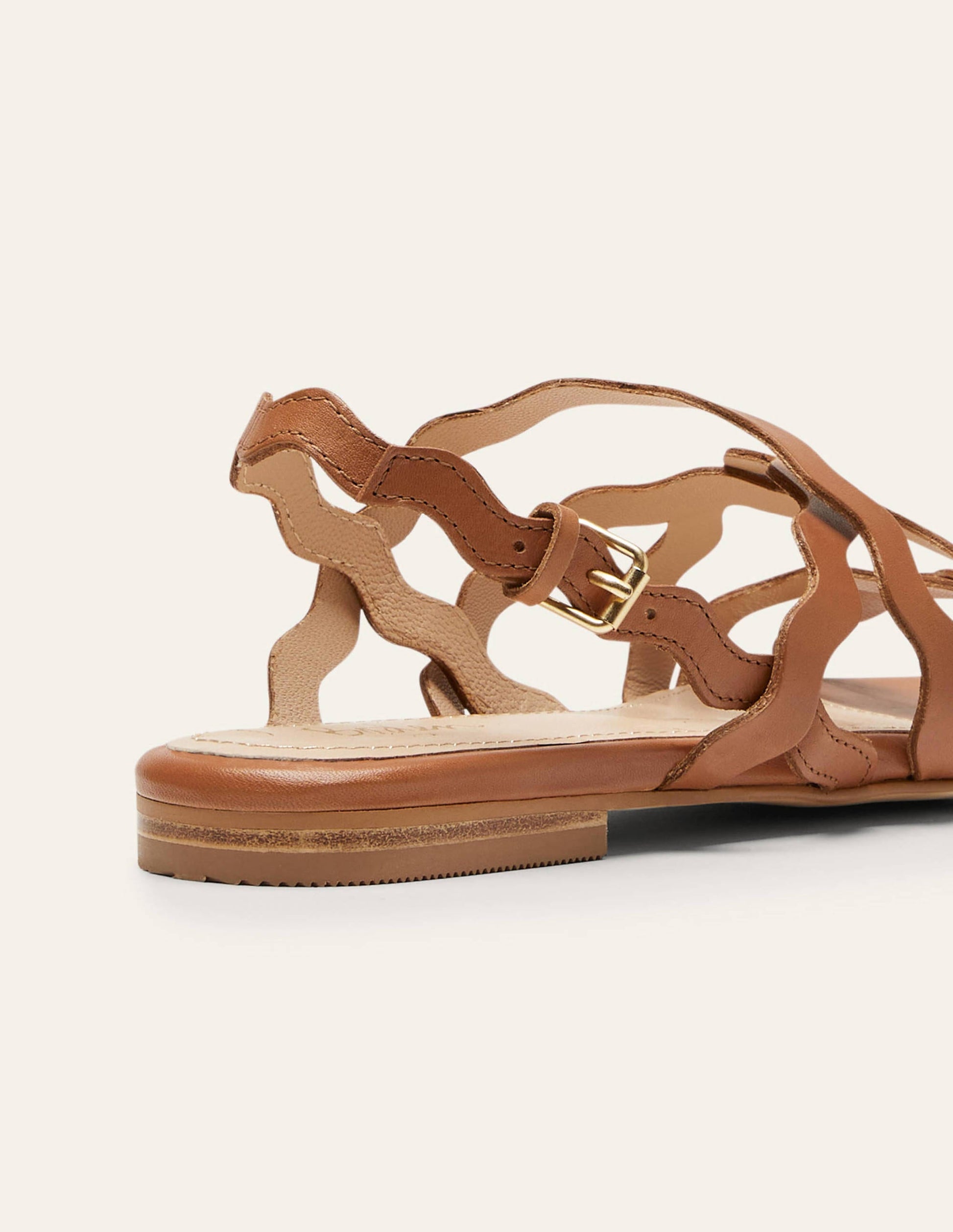 Multi Strap Flat Sandals-Tan-4