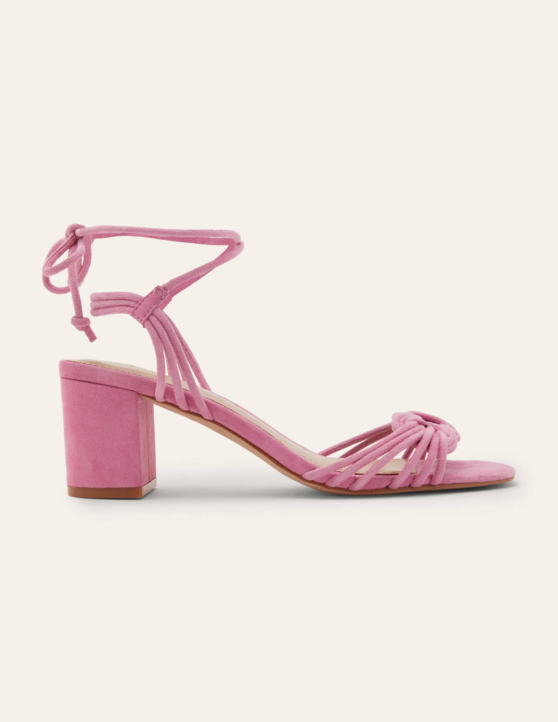 Knot Detail Heel Sandals-Sachet Pink-2