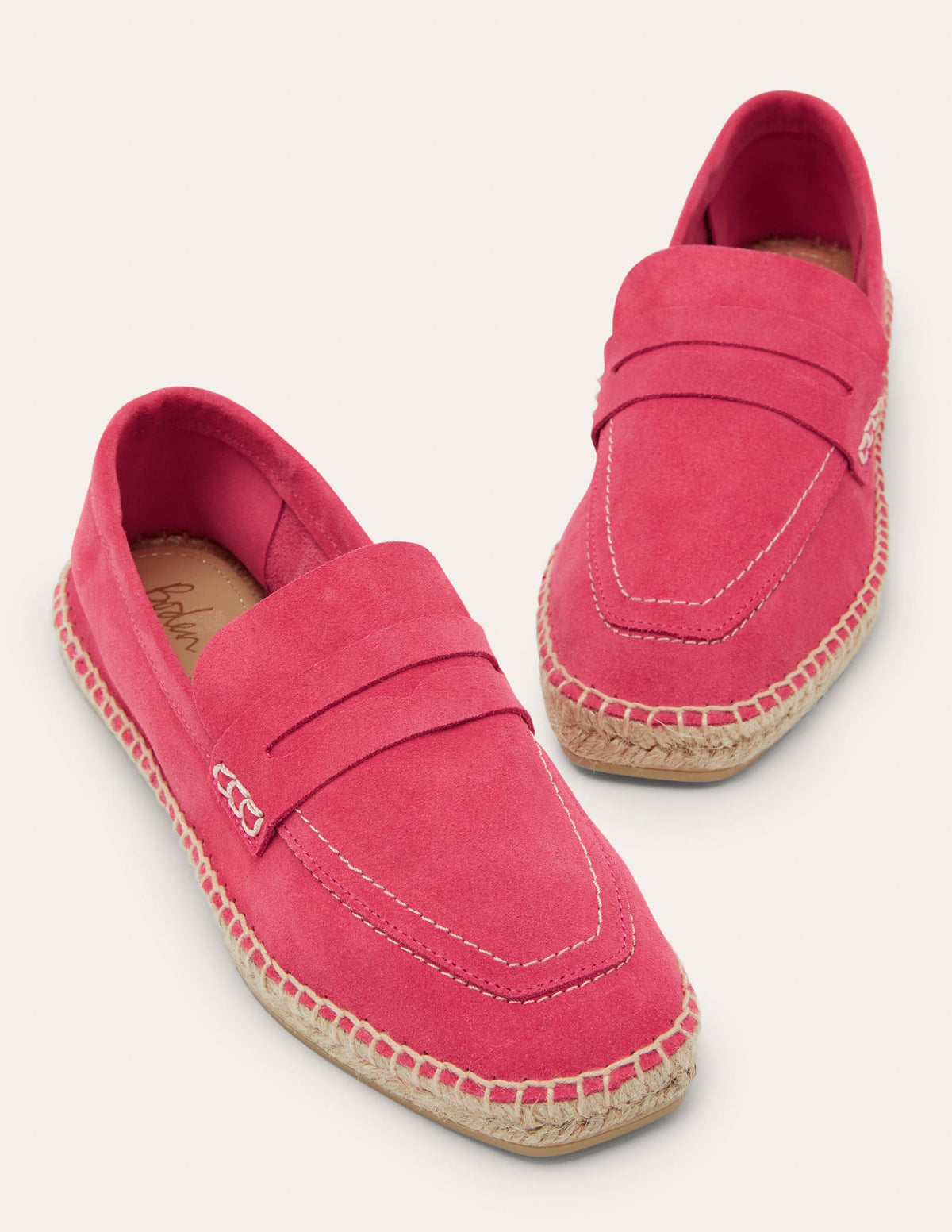 Suede Loafer Espadrilles-Rambling Rose - Image 1
