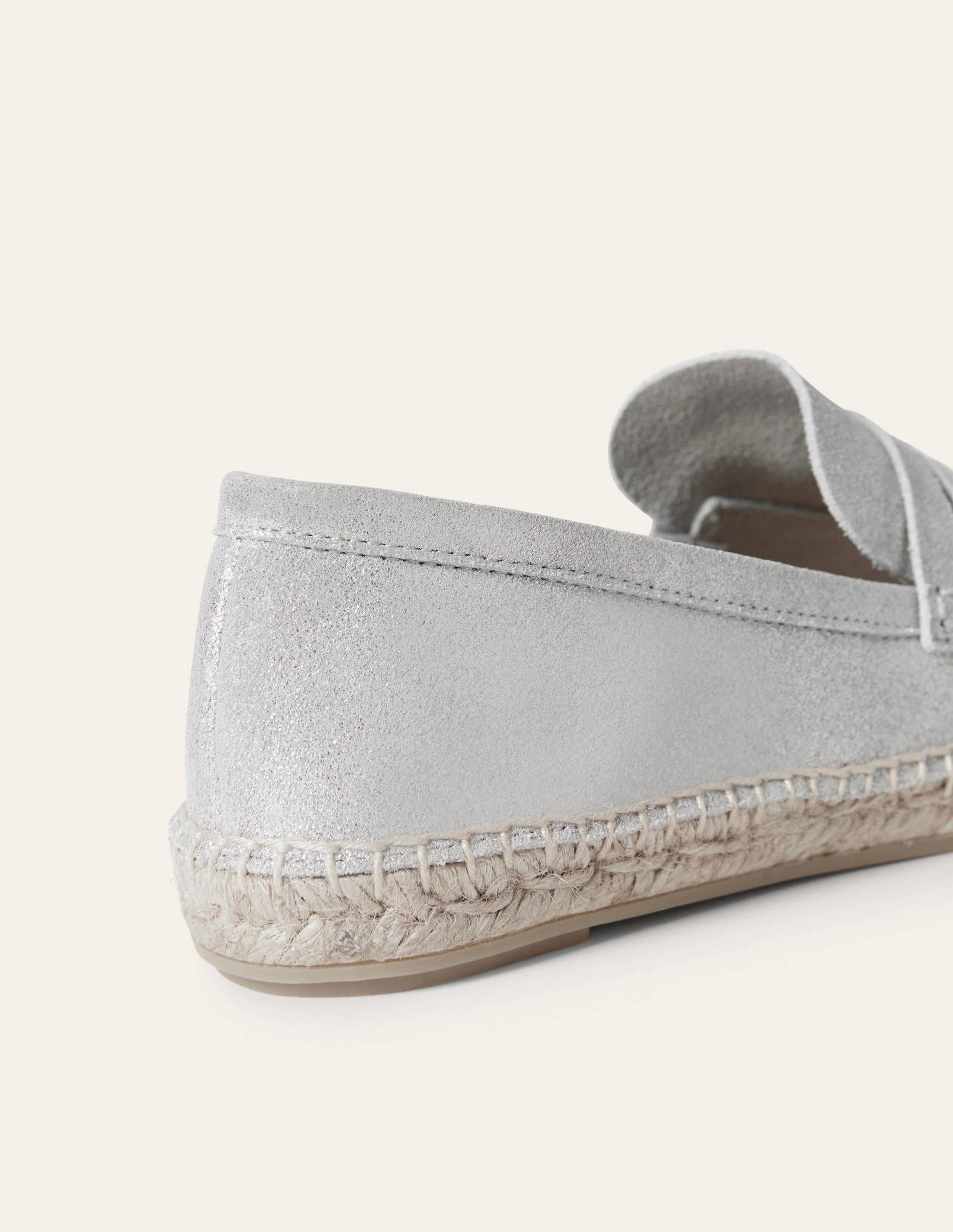 Suede Loafer Espadrilles-Silver Metallic-3