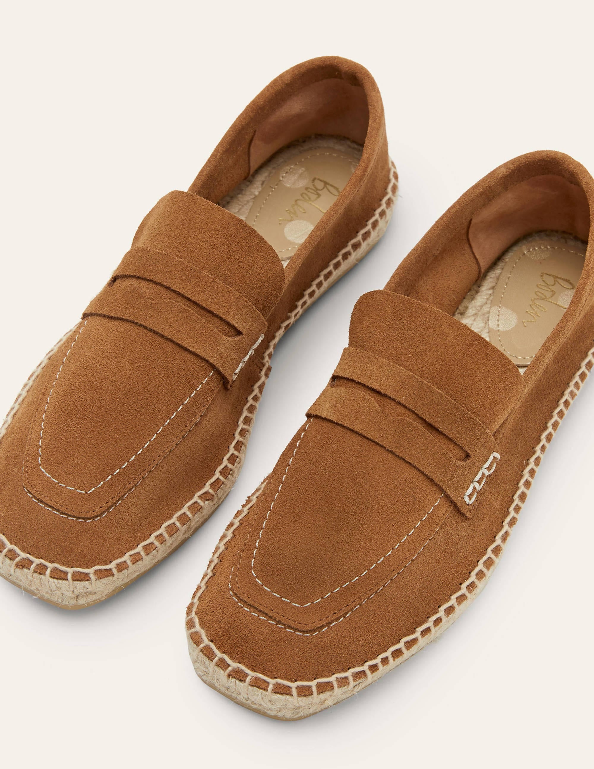Suede Loafer Espadrilles-Tan - Image 1