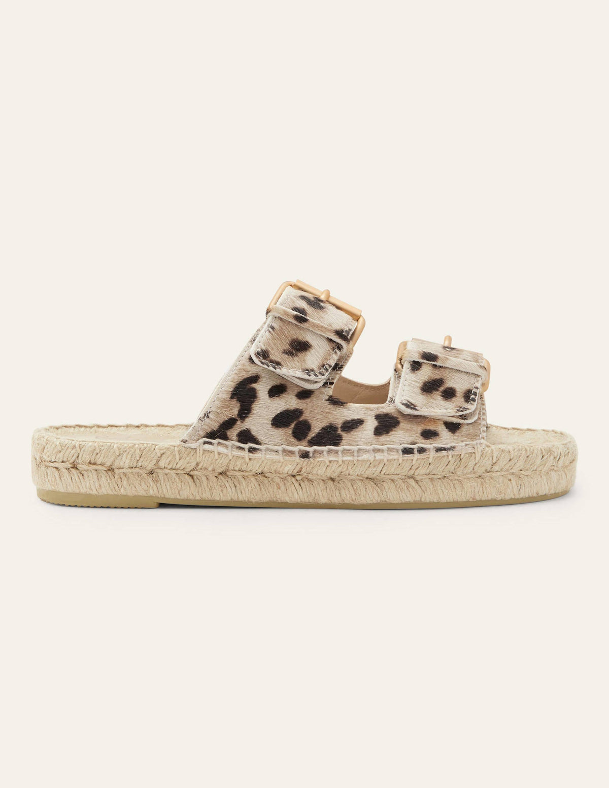 Buckle Espadrille Sandals-Neutral Leopard - Image 2