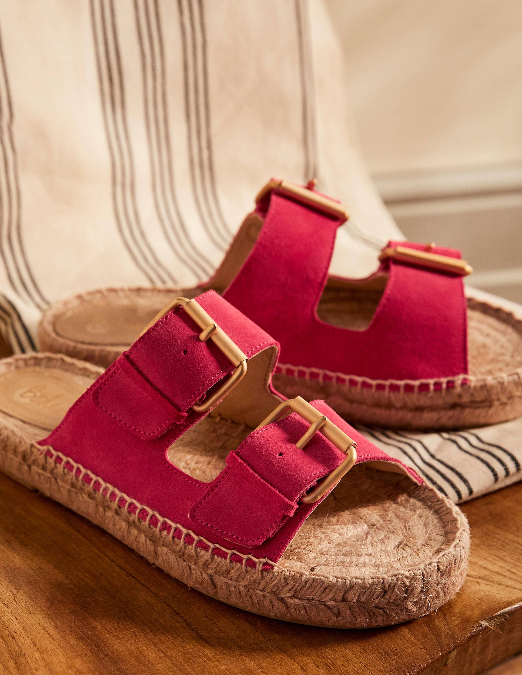 Buckle Espadrille Sandals-Rambling Rose - Image 1